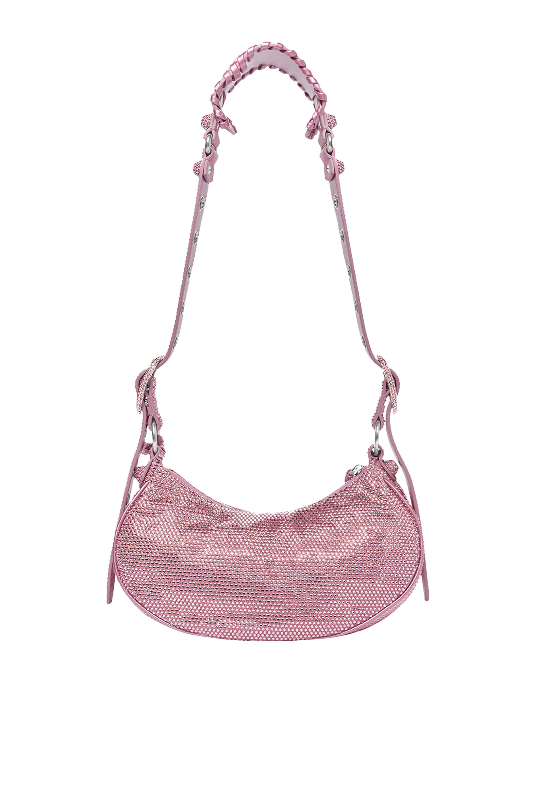 حقيبة كتف لو كاجول جلد عجل شمواه مرصع بأحجار الراين مقاس XS