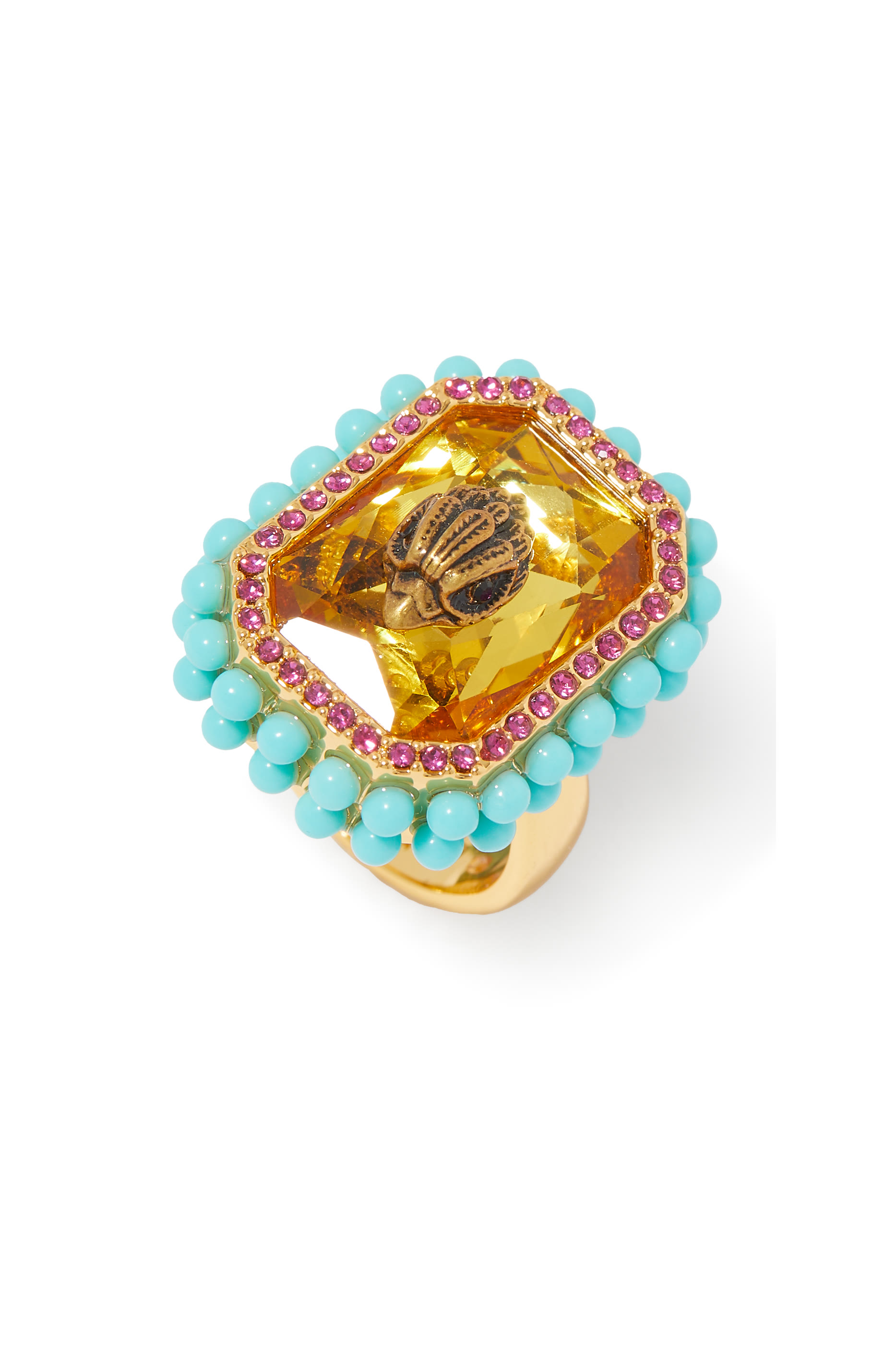 خاتم كوكتيل بتصميم الزمرد