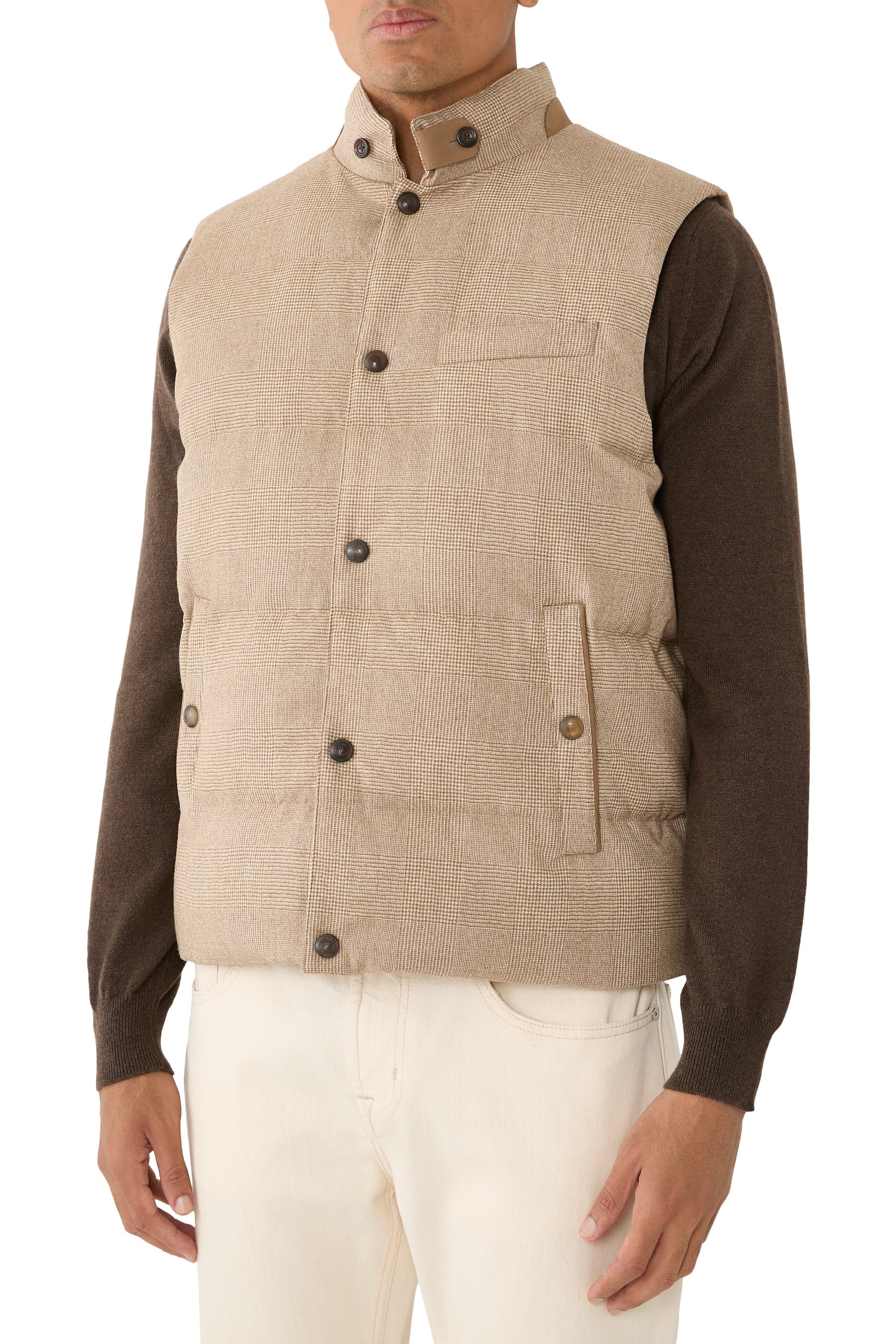 جيليه ويتويل بنقشة مربعات بتصميم مبطن صوف