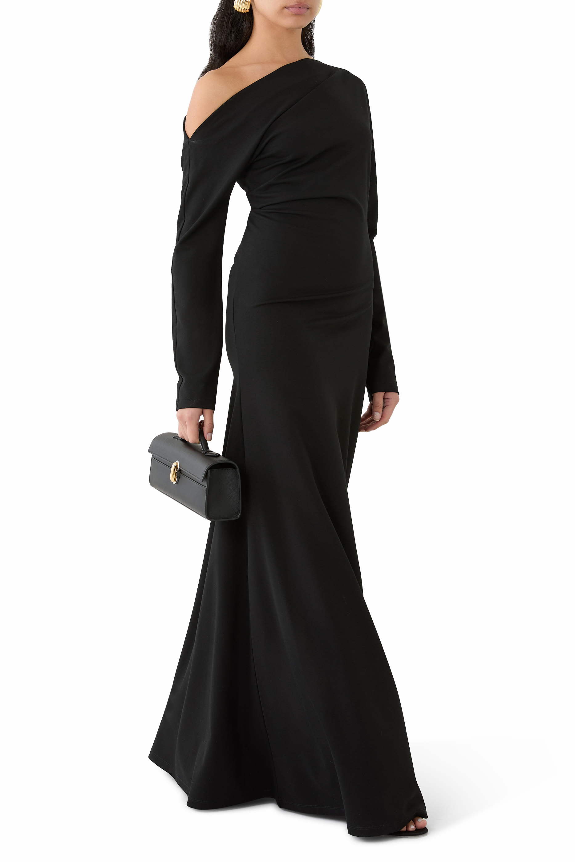 فستان بتفاصيل بتصميم ملفوف جيرسيه