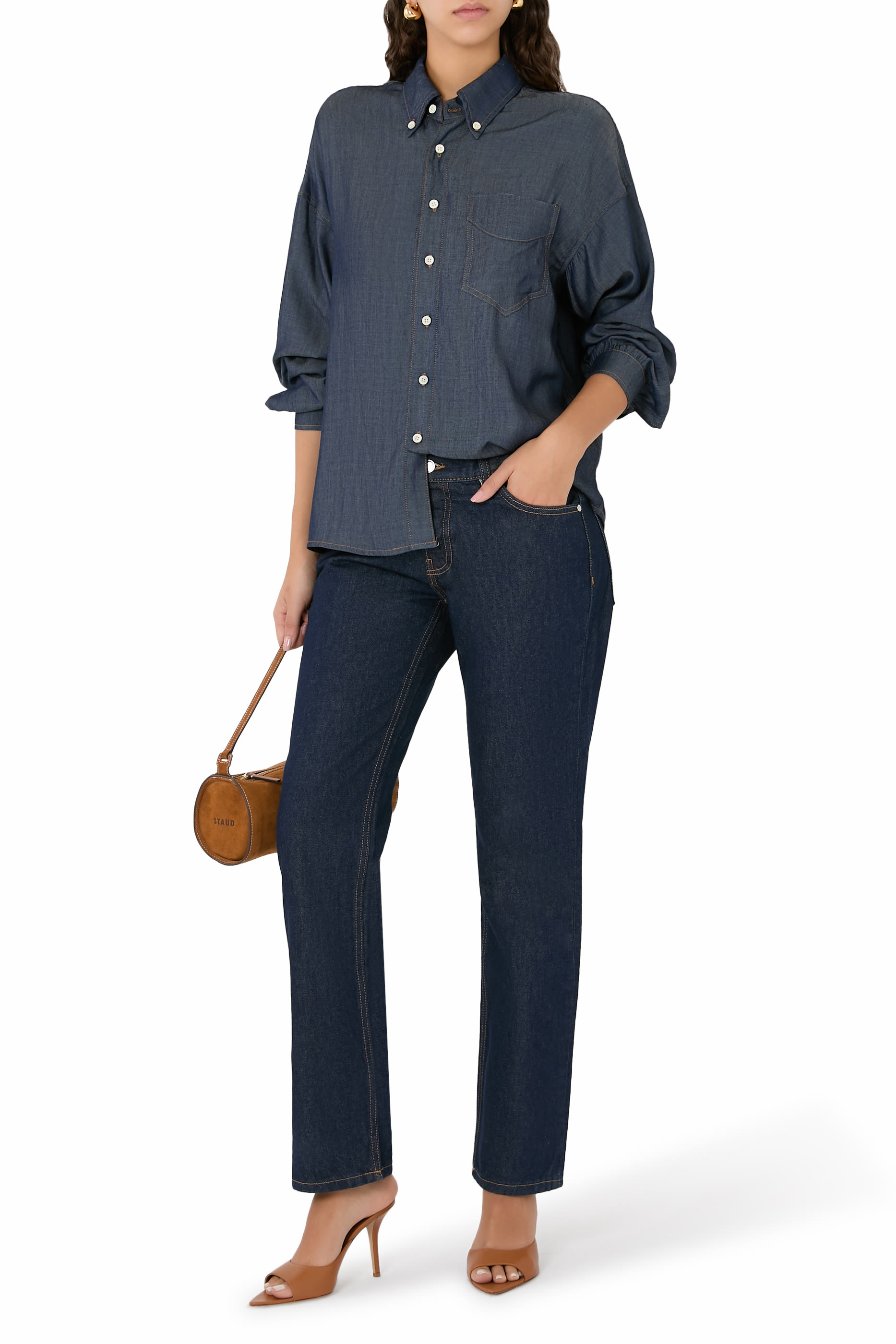 قميص أدلاين بصف أزرار