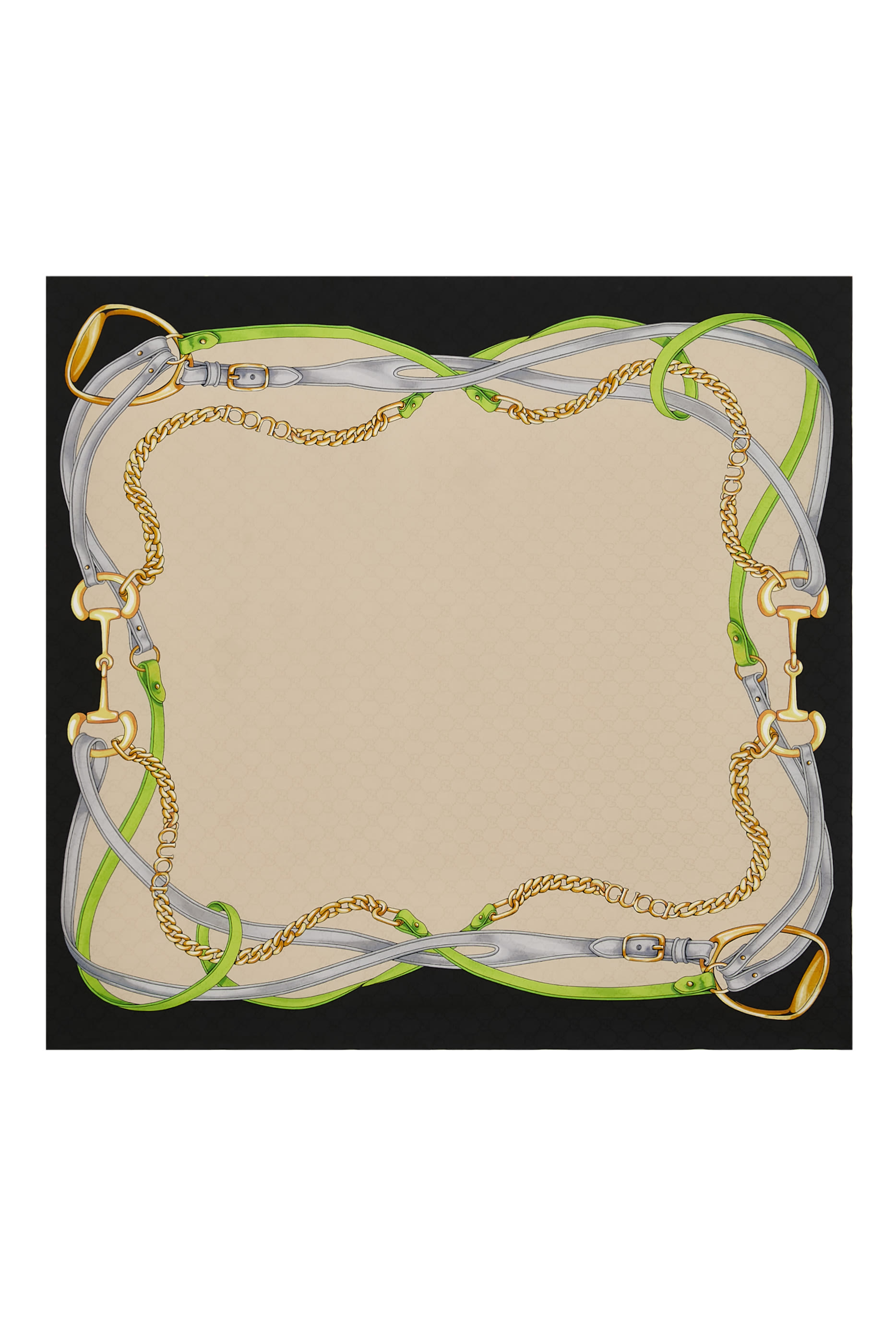 وشاح مربع بنقشة حرير