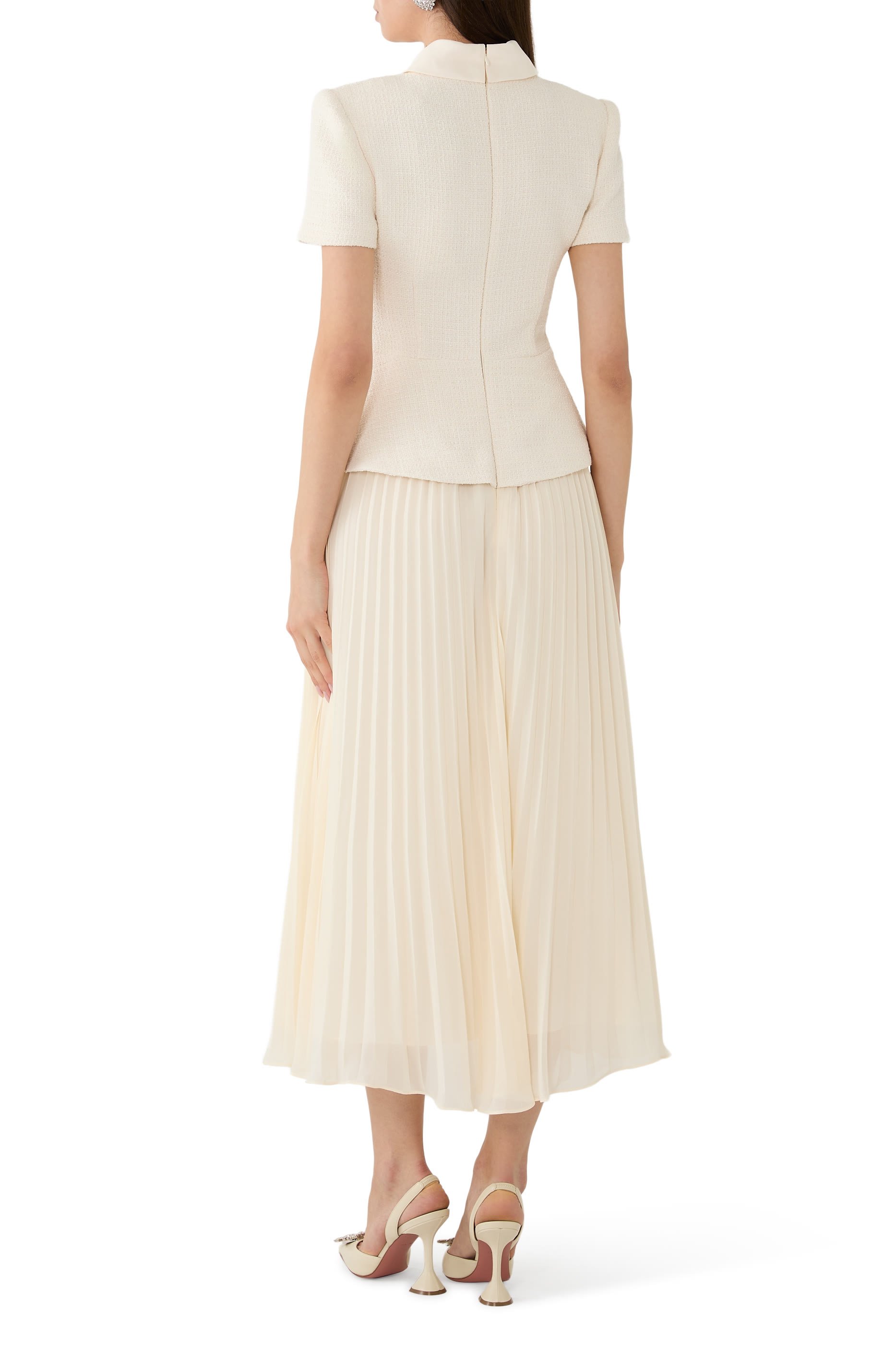 Boucle Collared Midi Dress 