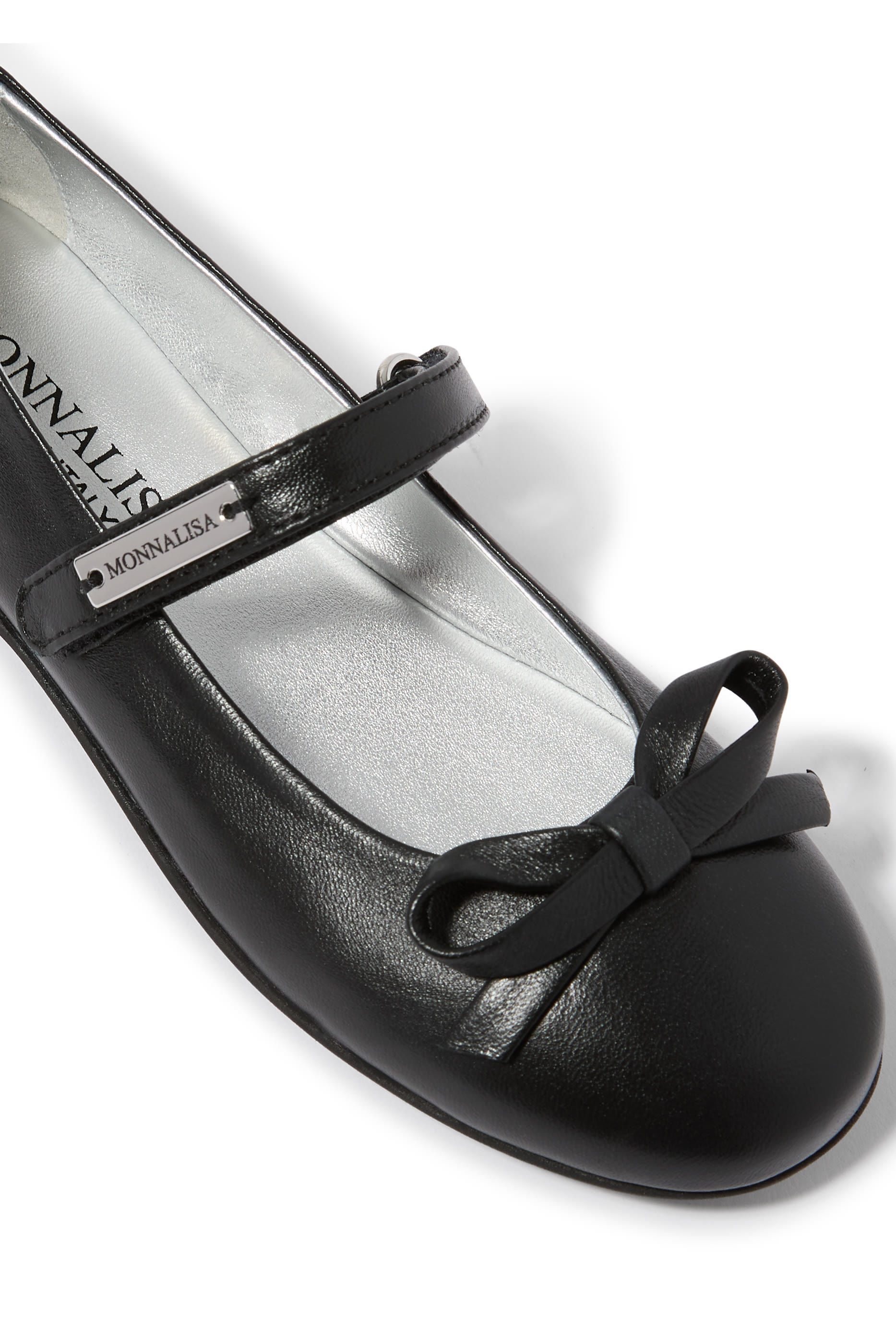 حذاء بالرينا بكعب مسطح وفيونكة للأطفال