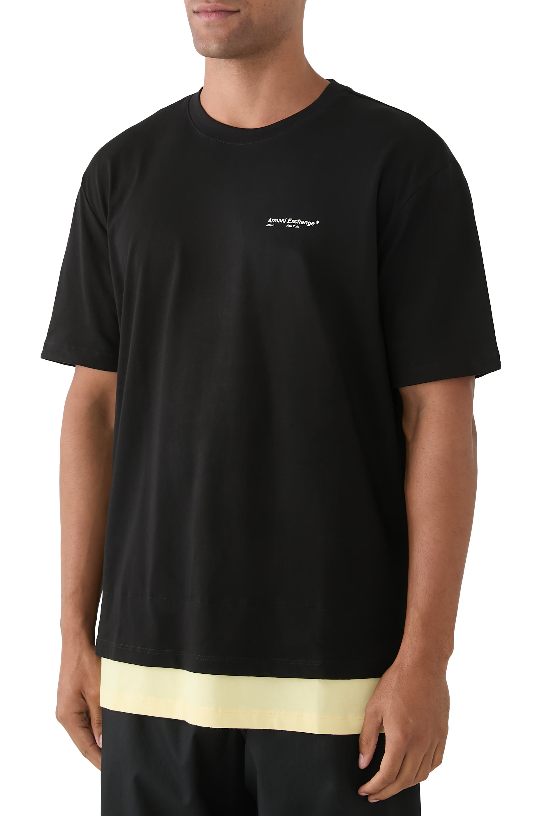 سويت شيرت بأكمام قصيرة بتصميم طبقتين