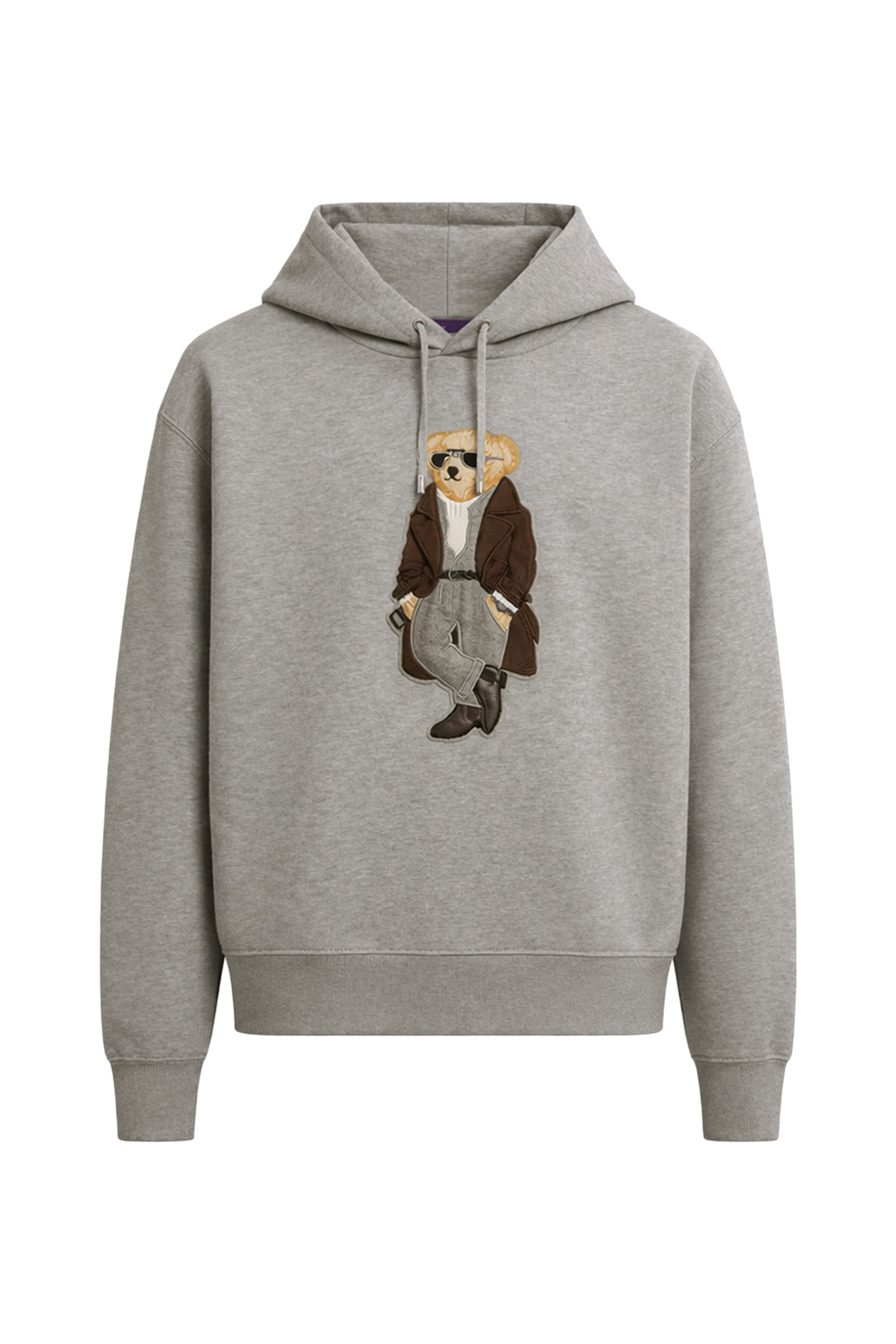 هودي برقعة الدب بولو صوف، قطن وكشمير