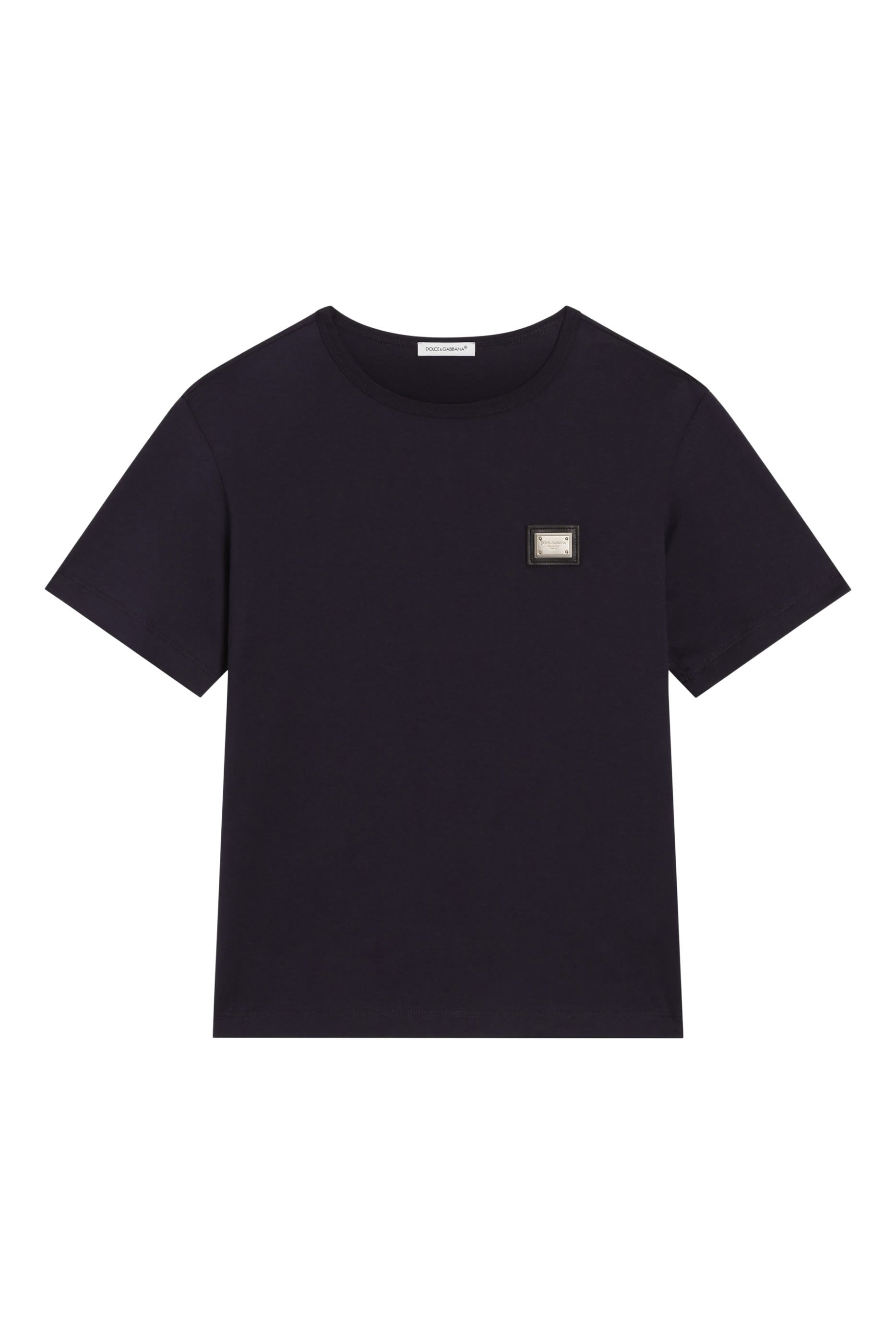 تيشيرت بقصة فضفاضة وحلية شعار الماركة جيرسيه للأطفال