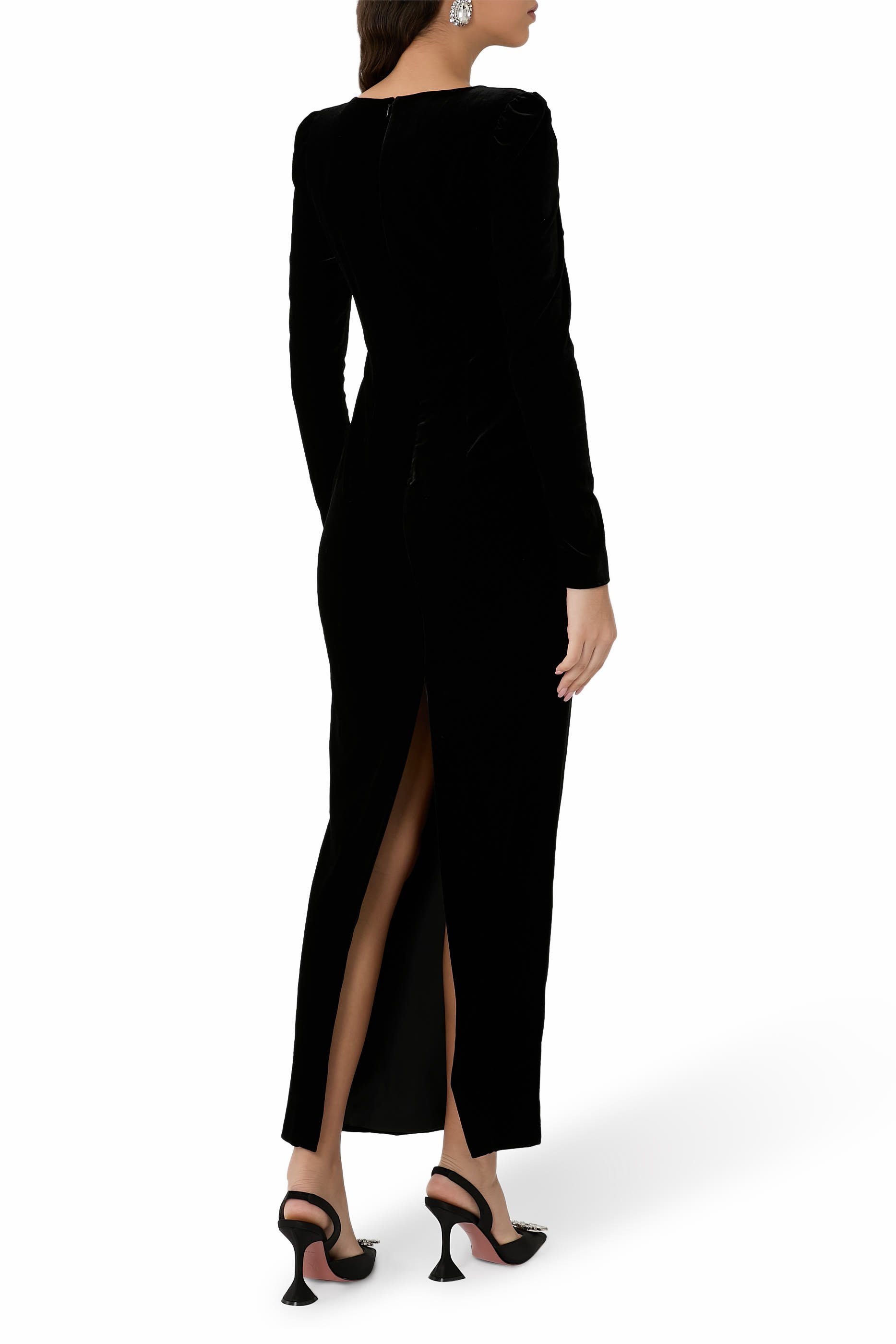 فستان مزين بفيونكة مخمل