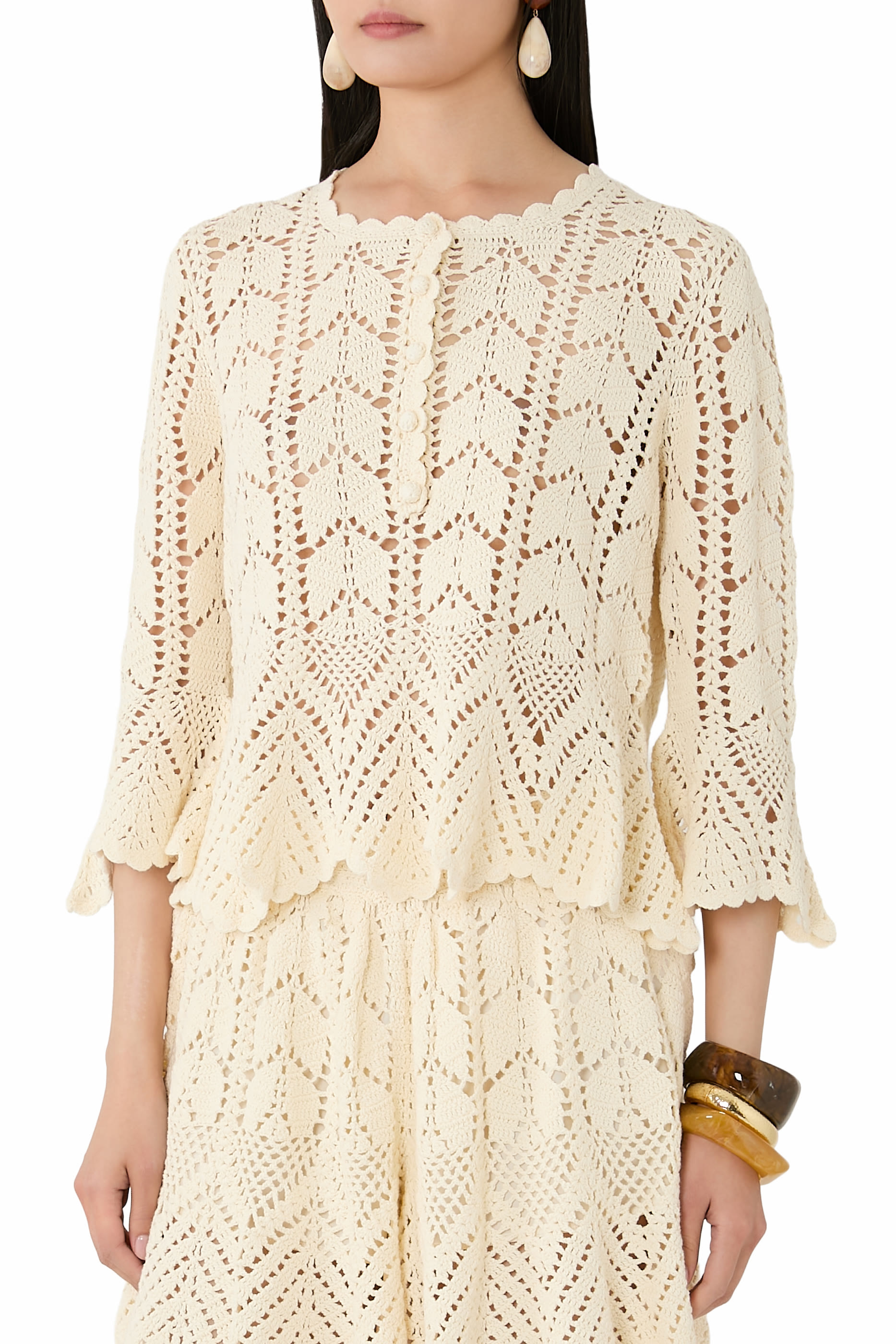 بلوزة أويكن دانتيل كروشيه