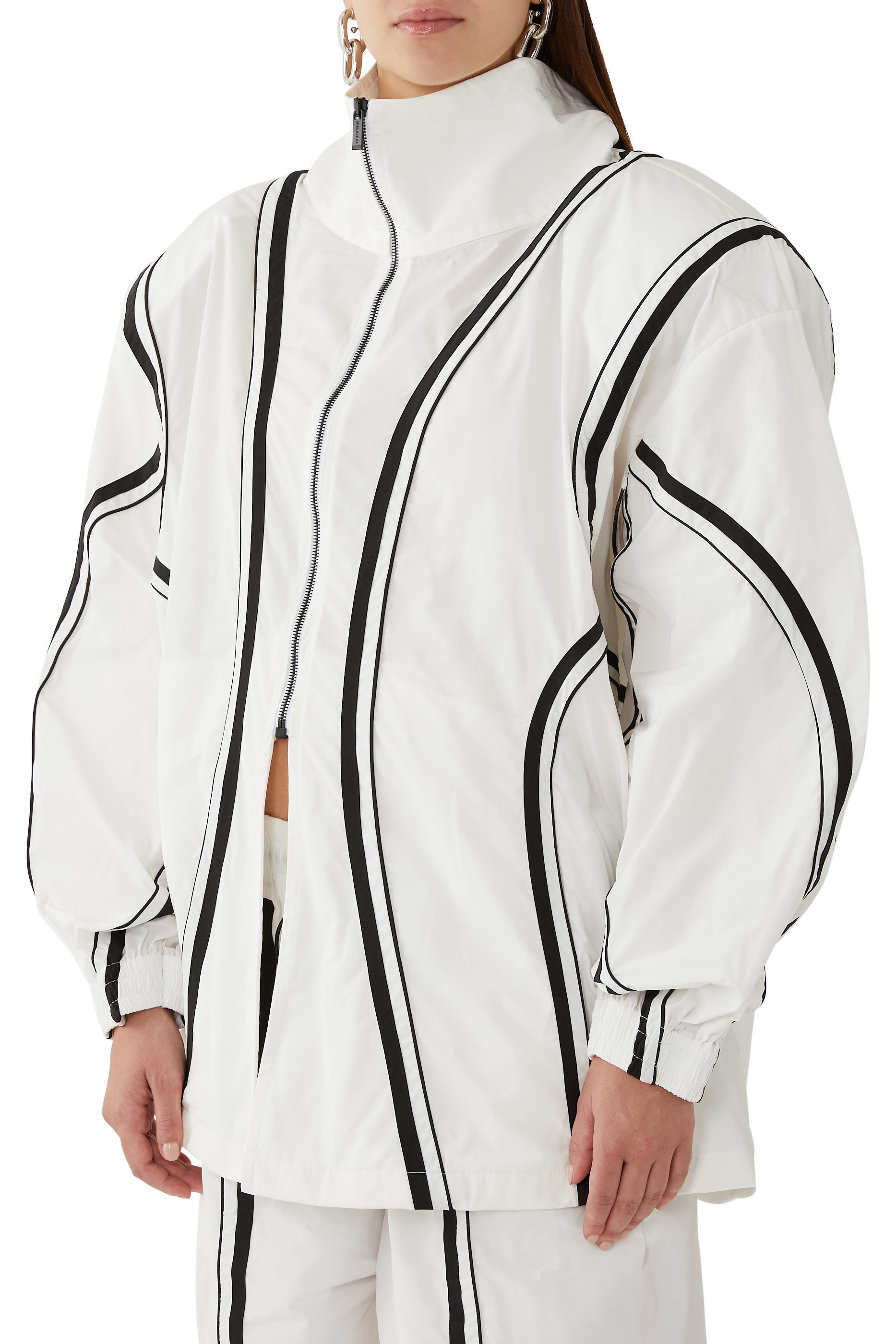 جاكيت/ تنورة بدلة رياضية بنقشة هندسية للإرتداء بعدة طرق