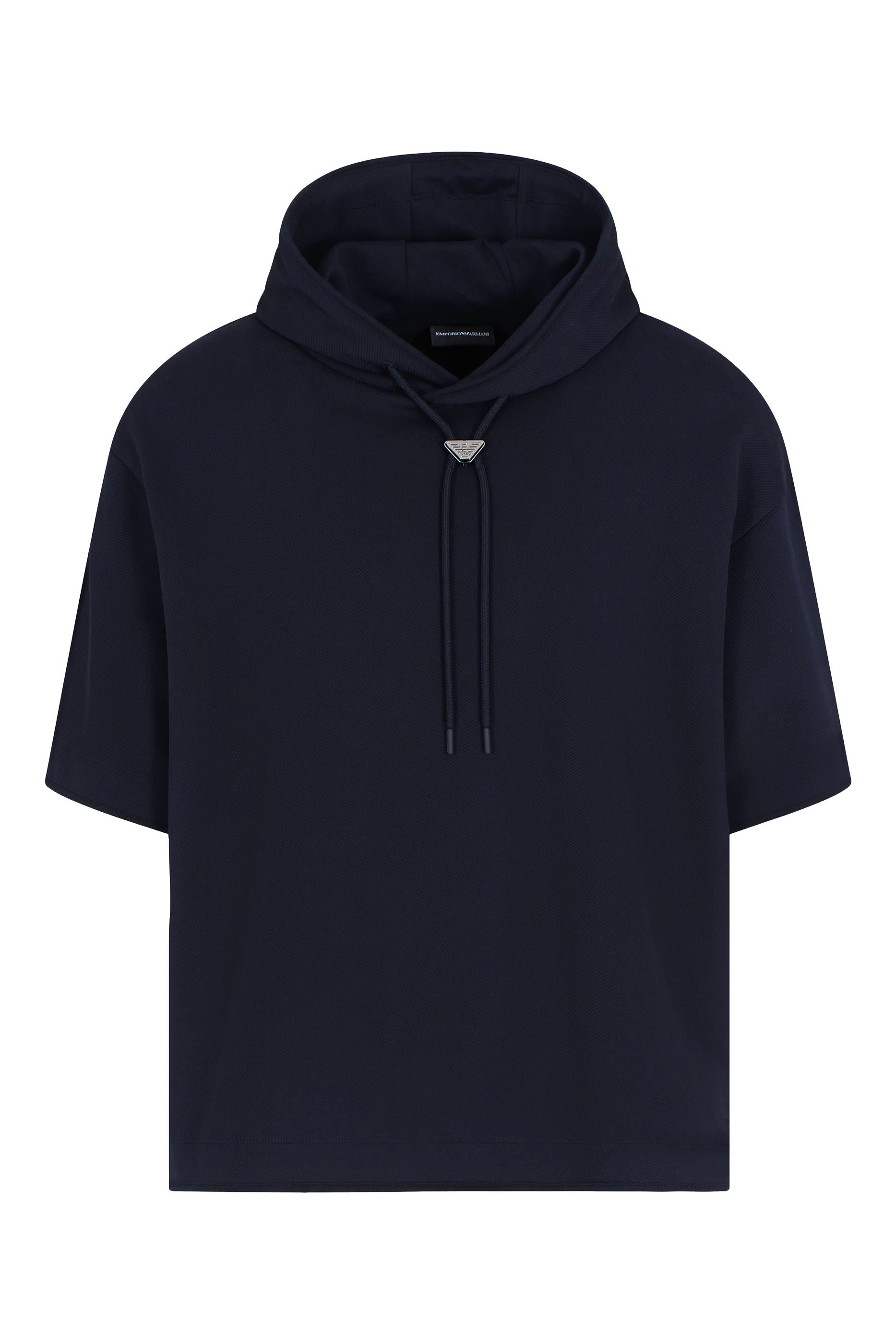 سويت شيرت بأكمام قصيرة وقصة واسعة مع غطاء للرأس، جيرسيه