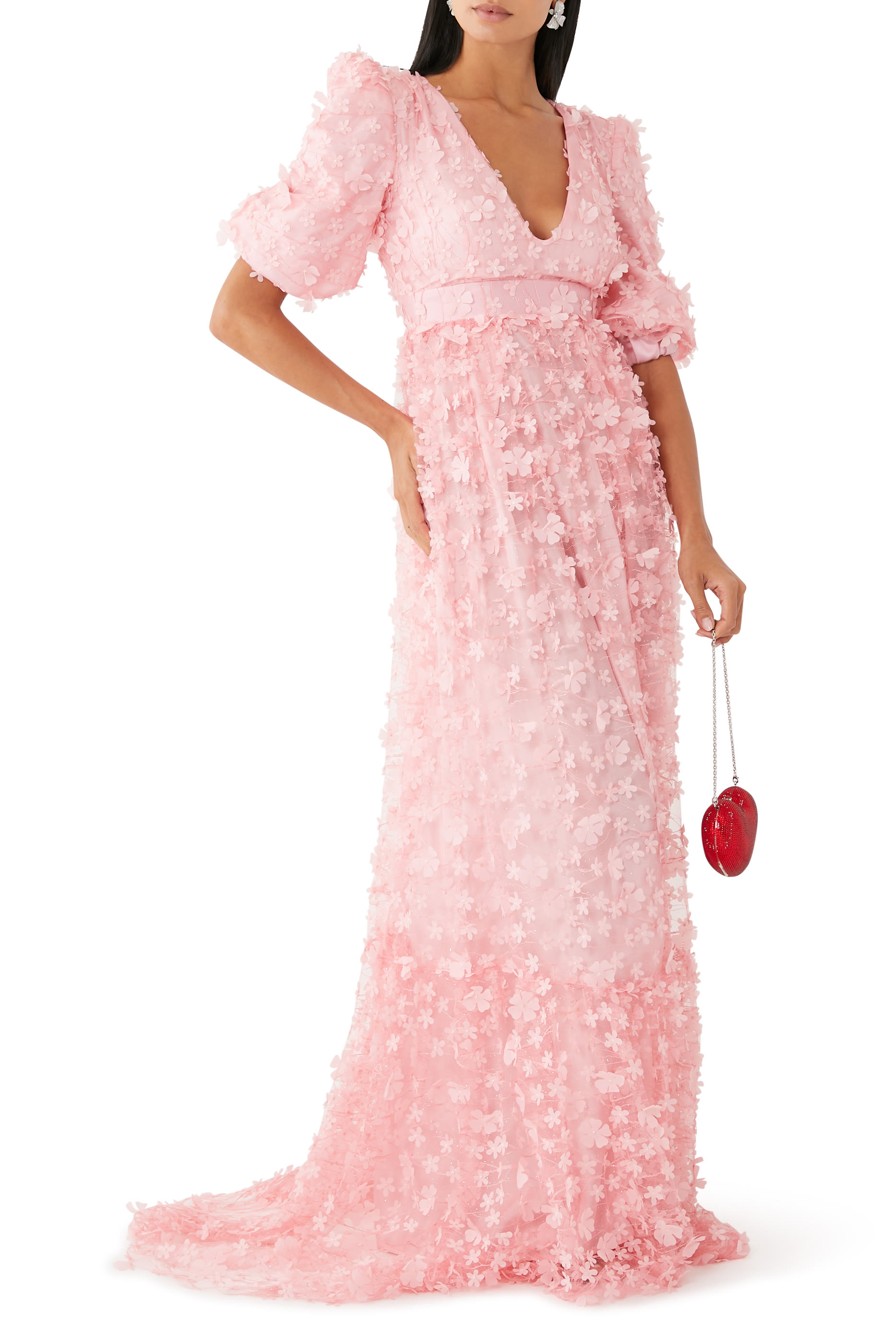 فستان سهرة جيرايا بلا حمالات بطبقة حرير