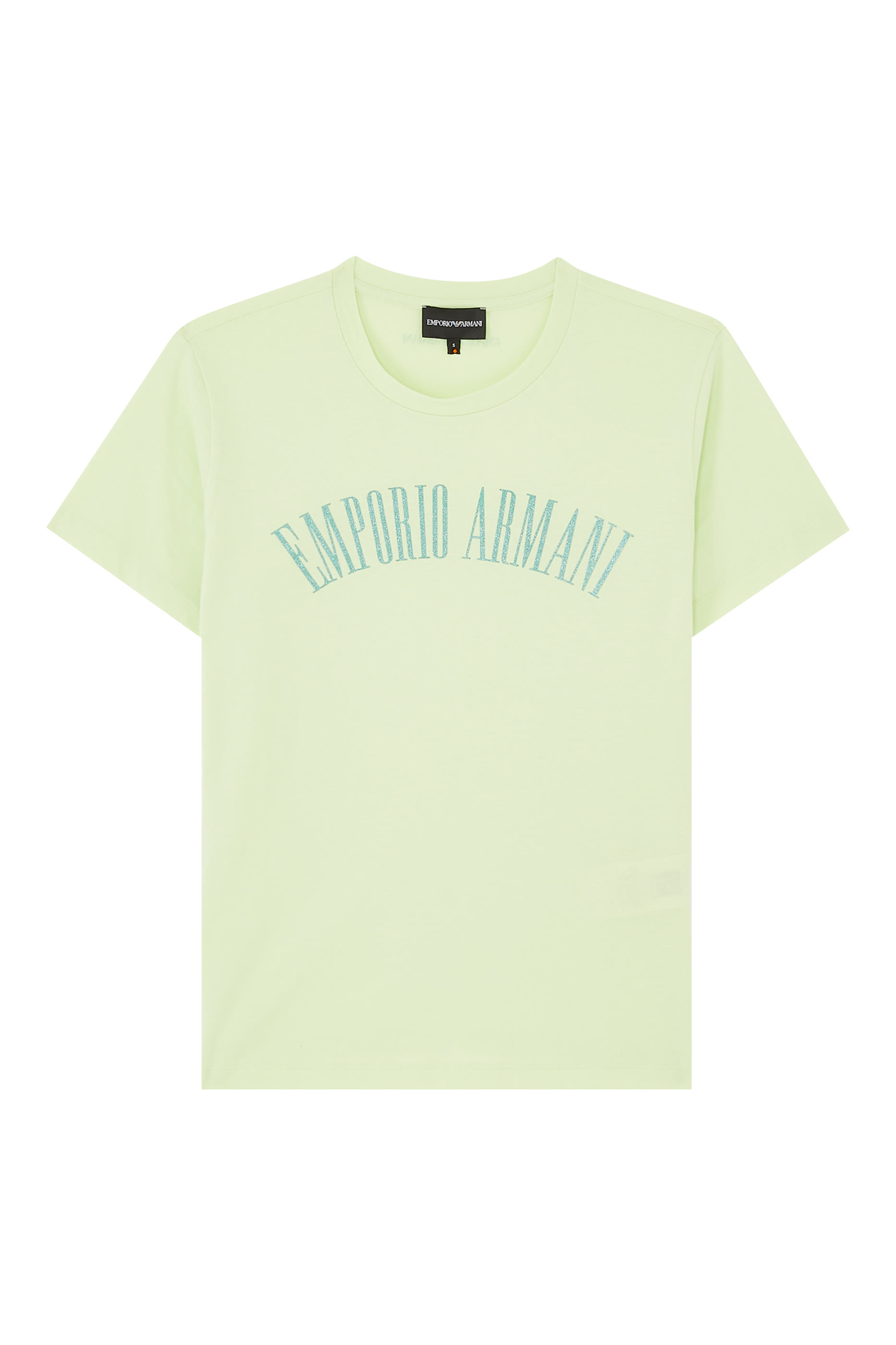 تيشيرت بطبعات شعار الماركة مزين بالغليتر