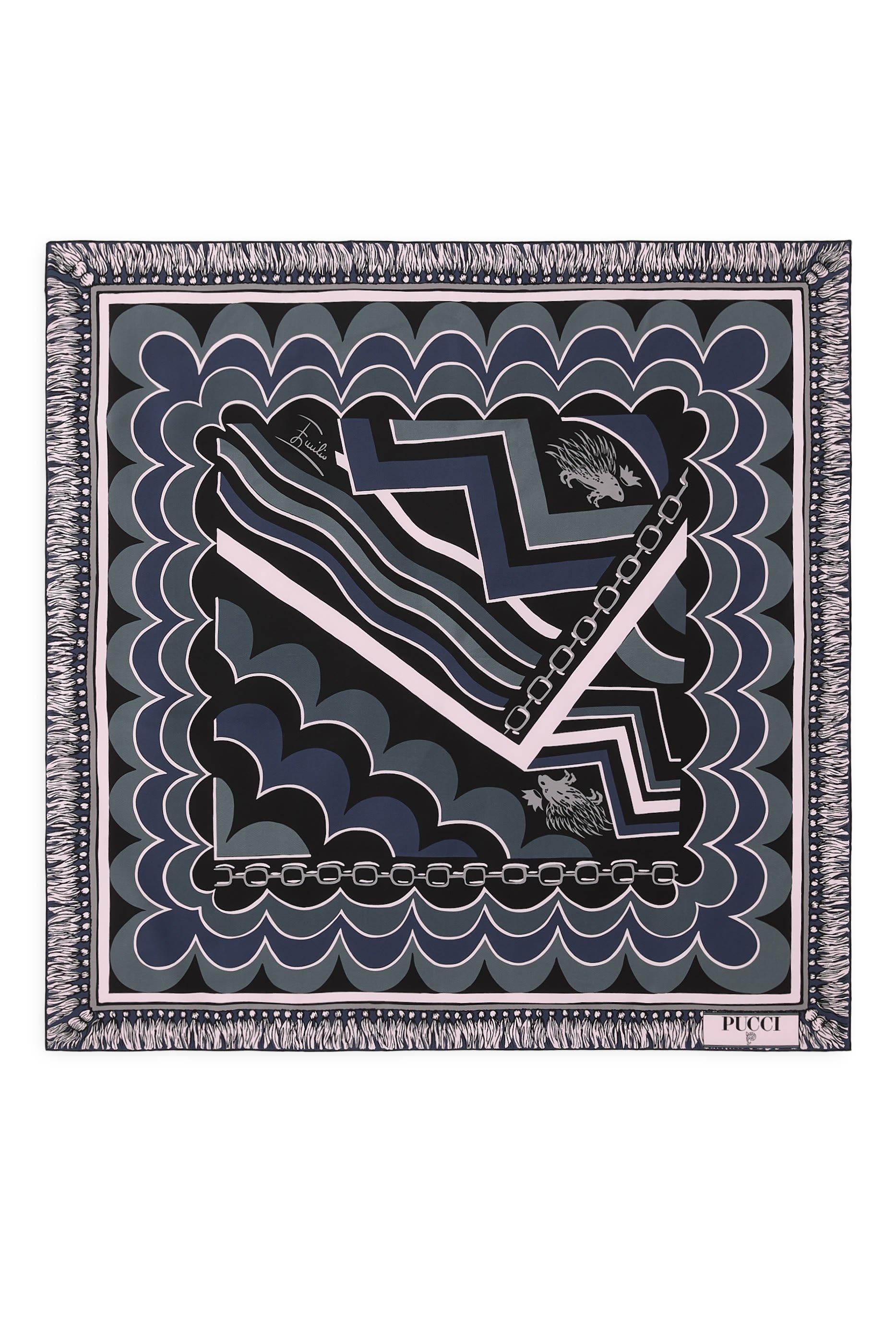 Istrice Print Silk Carre Scarf