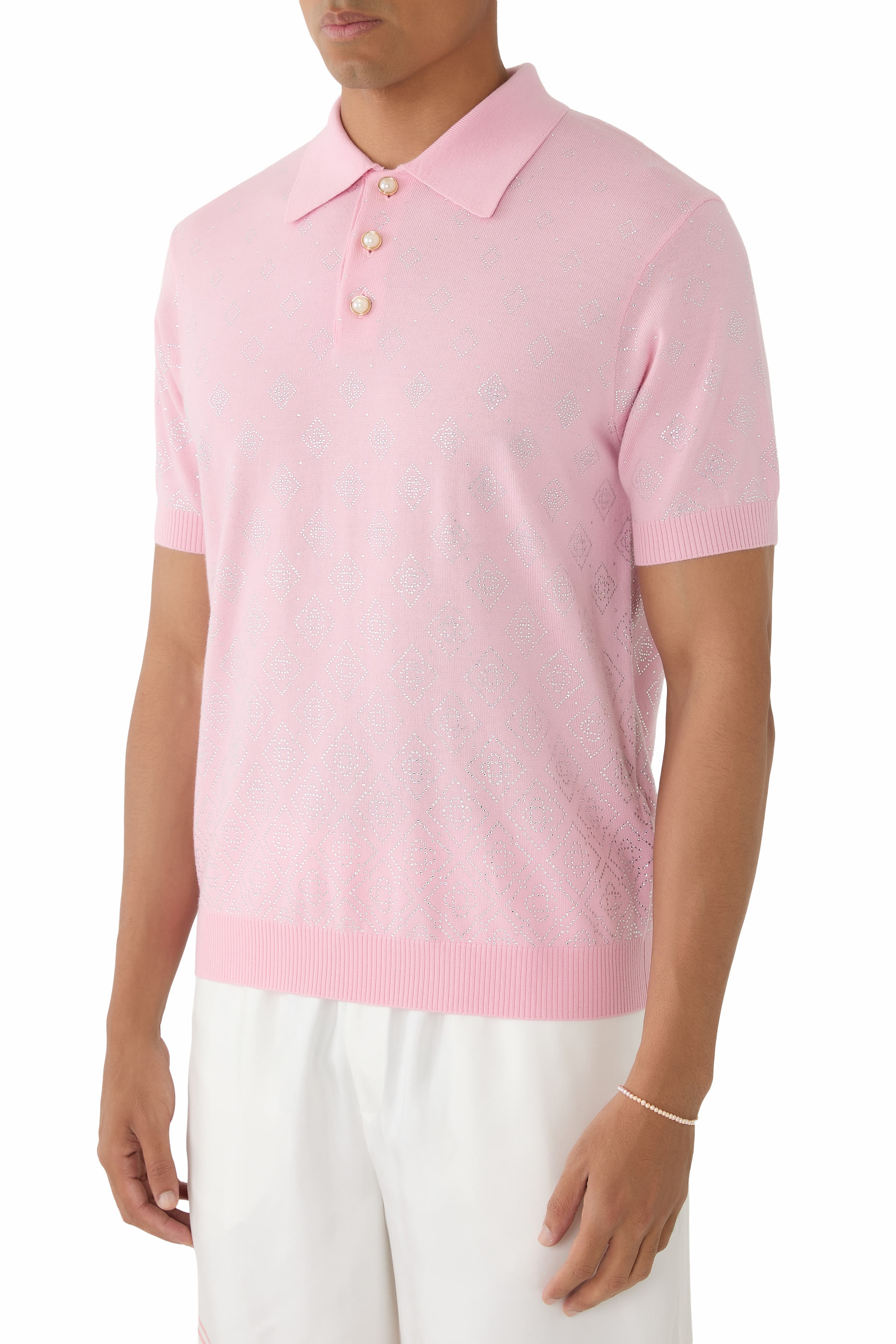 قميص بولو مزين بكريستال