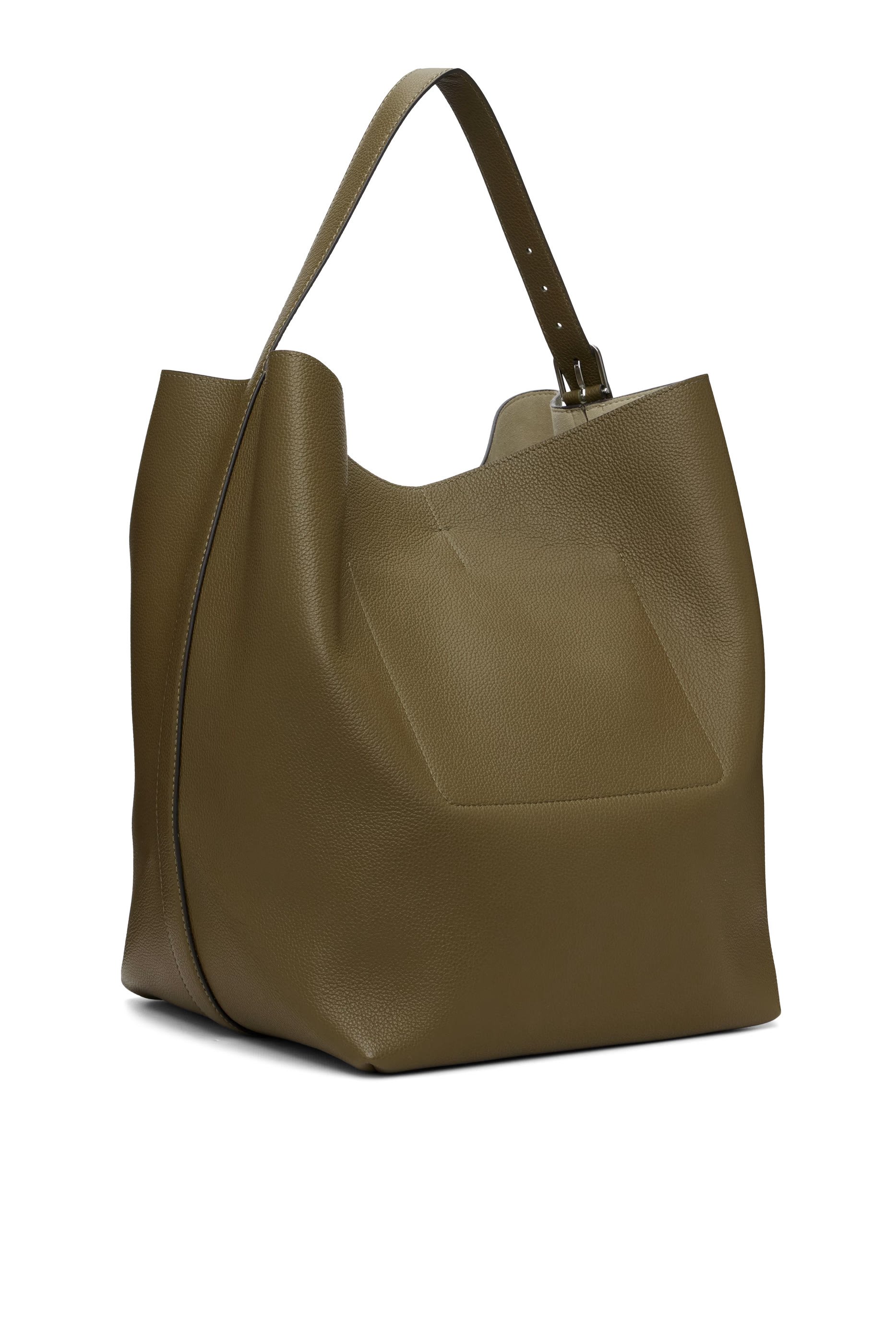 Belted Grained-Leather Tote Bag