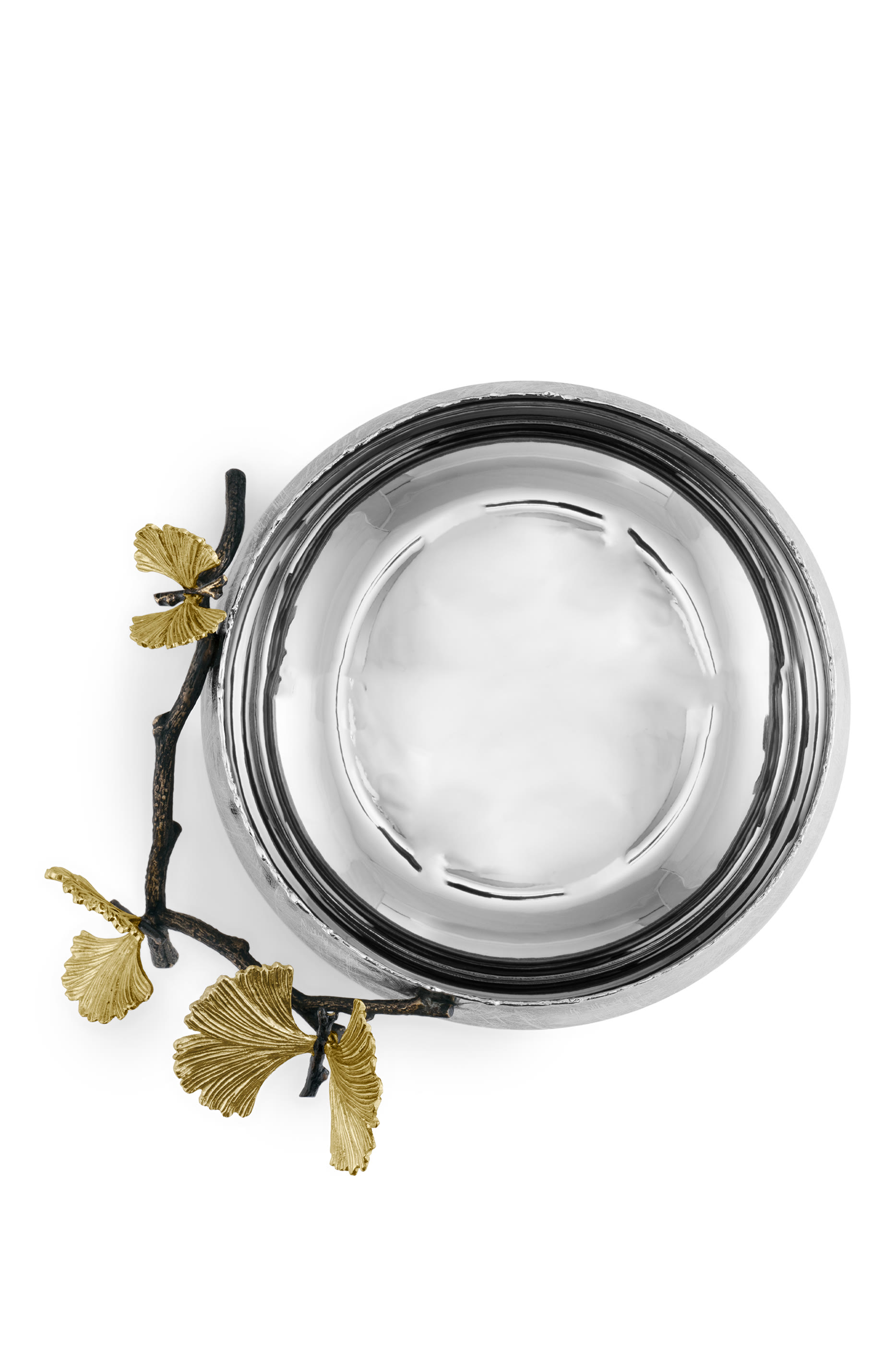 وعاء تقديم بتصميم شجرة الجنكو وفراشات