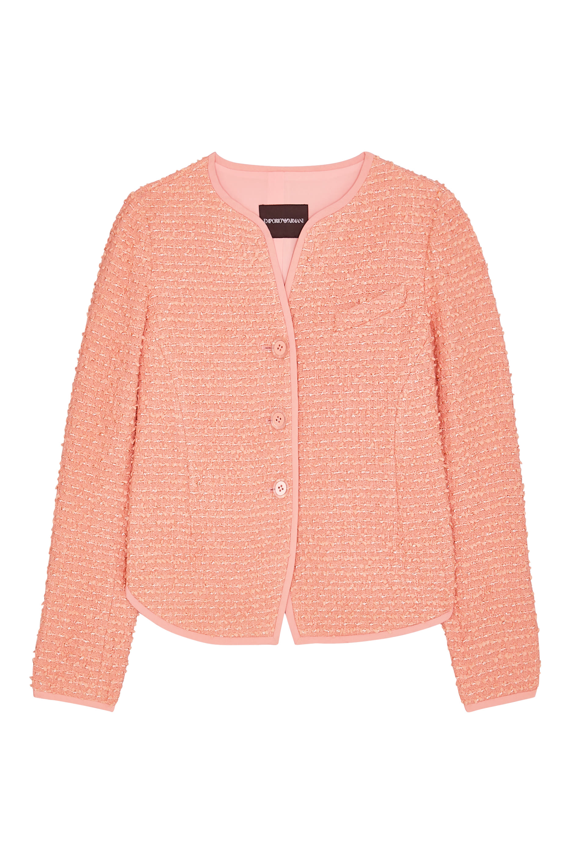 Collarless Tweed Jacket