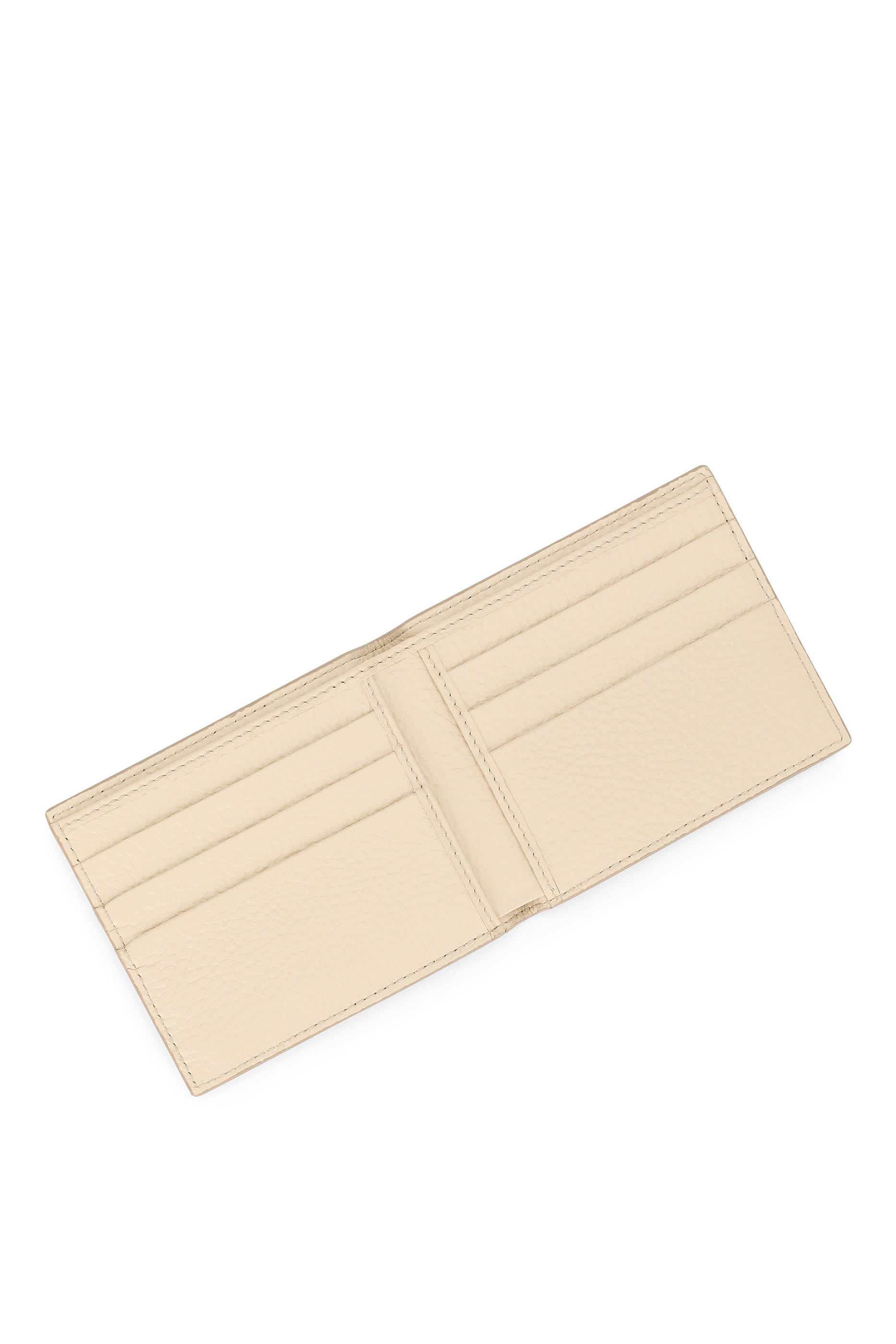 محفظة ثنائية الطيّ بشعار حرفي الماركة جلد عجل