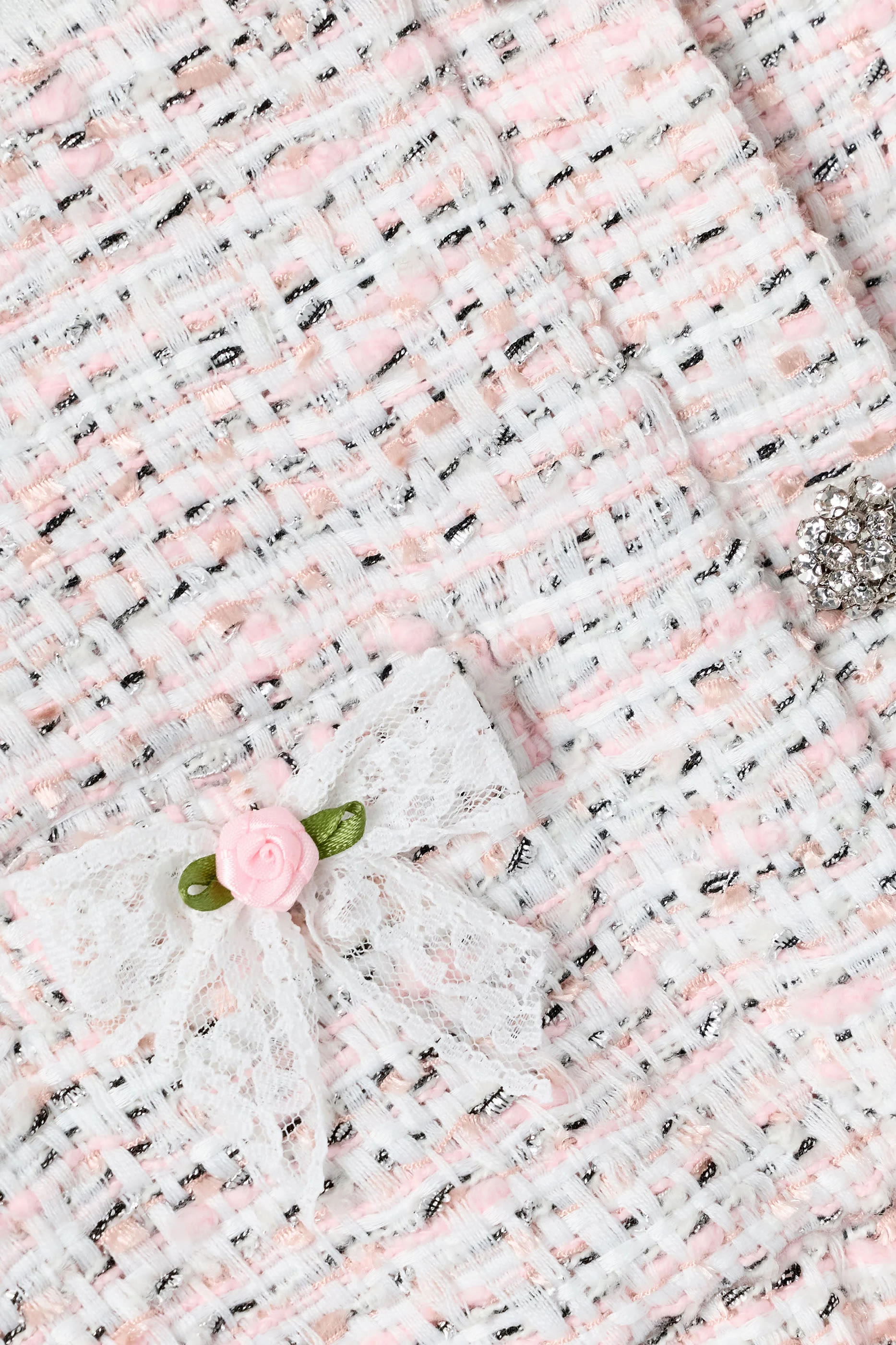 Kids Boucl&eacute; Lace Bow Jacket