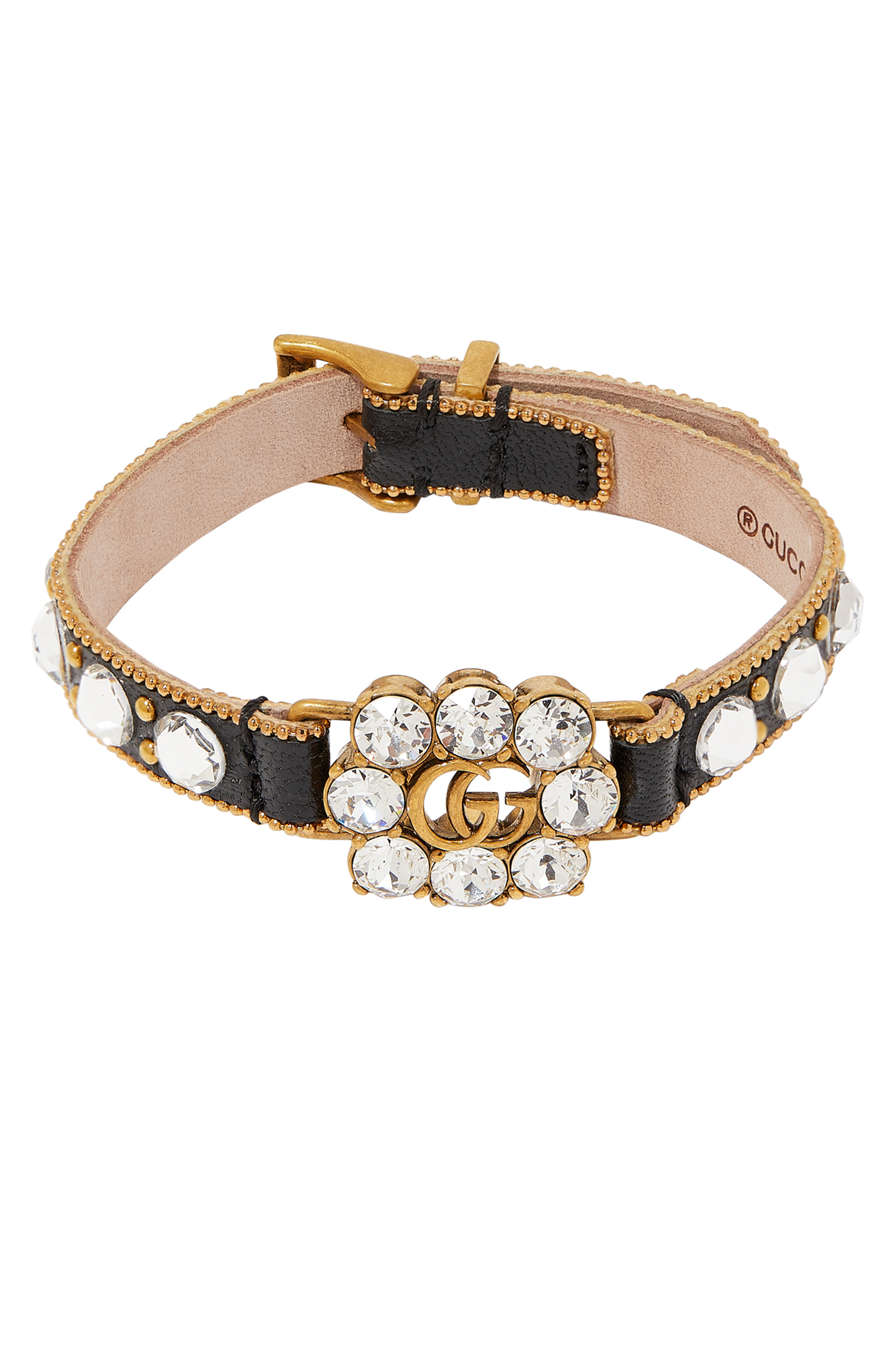 سوار بشعار حرفي GG مرصع بالكريستال