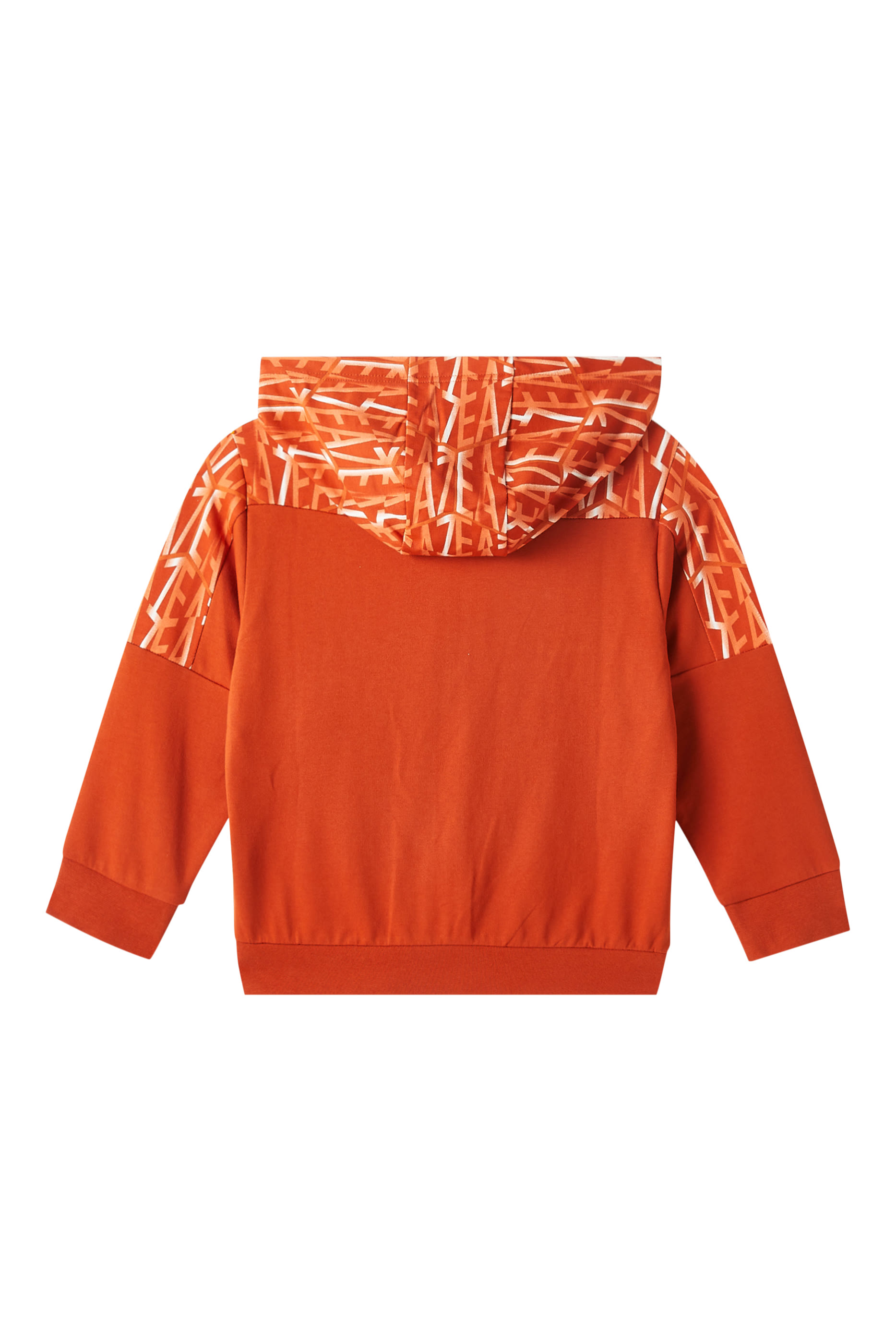 سويت شيرت بغطاء رأس وطبعة شعار الماركة للأطفال