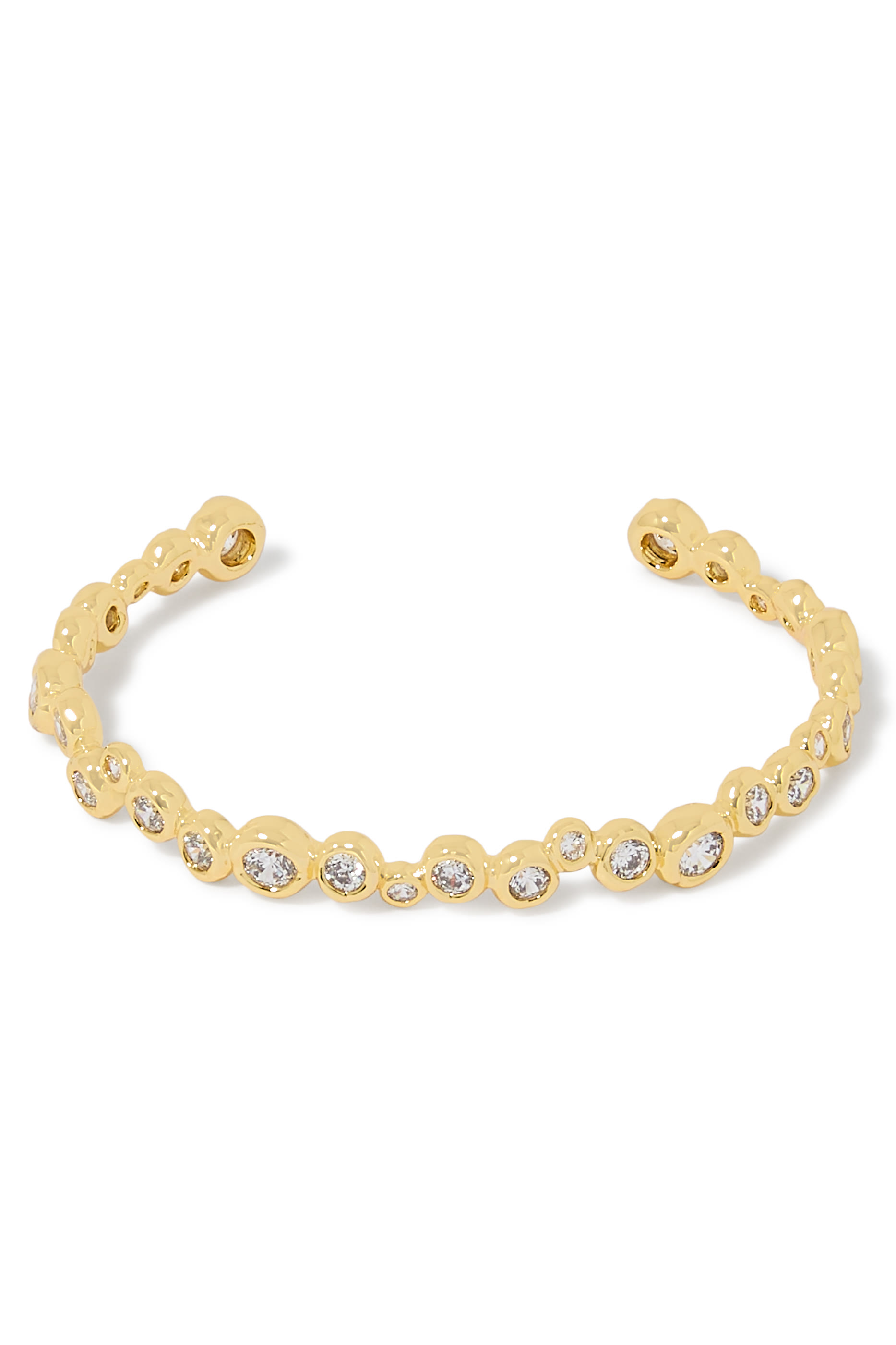 سوار أستيرالز بتصميم رفيع مفتوح بأحجار زركونيا مكعبة، نحاس مطلي بذهب عيار 14