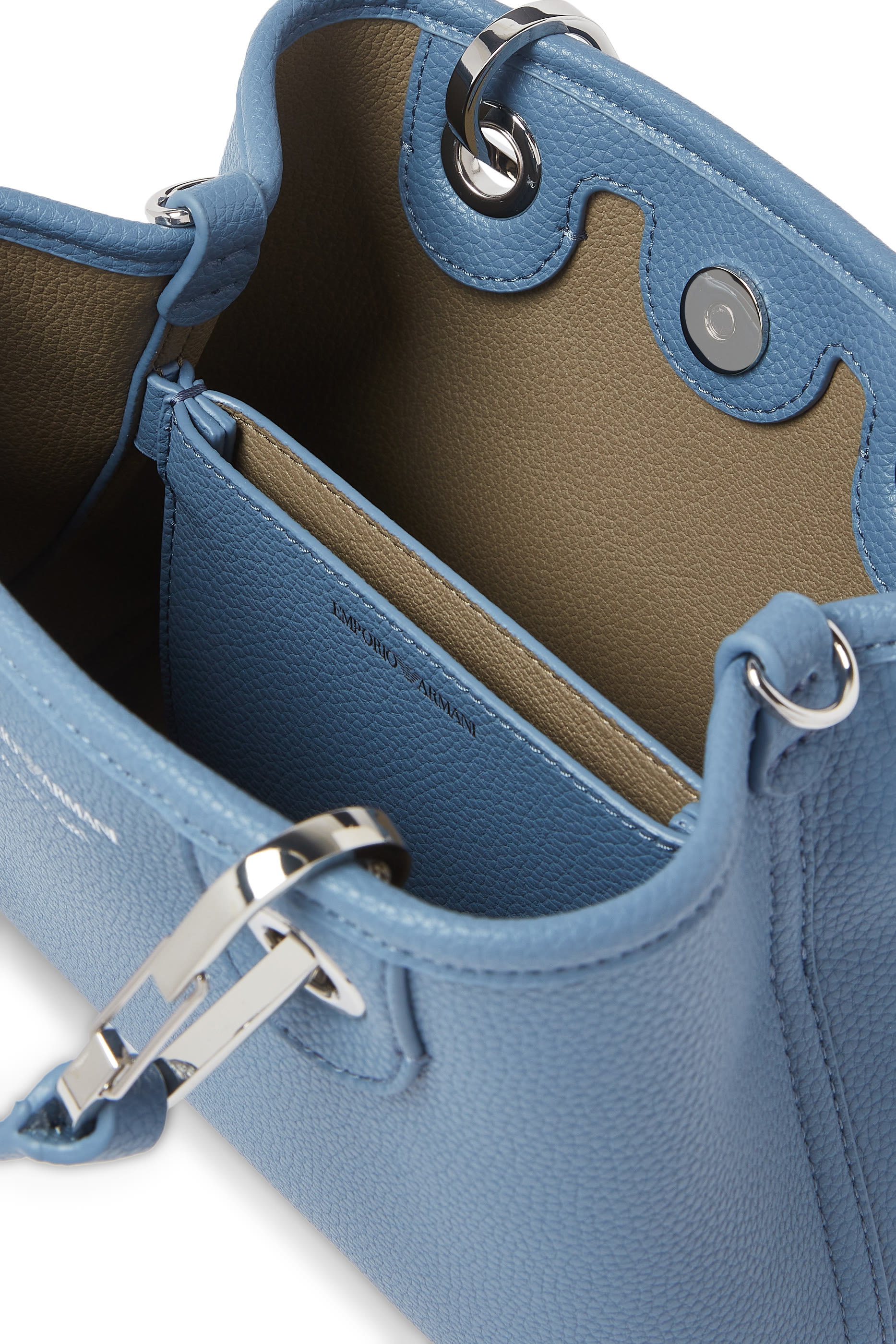 حقيبة يد صغيرة بنقشة شعار الماركة