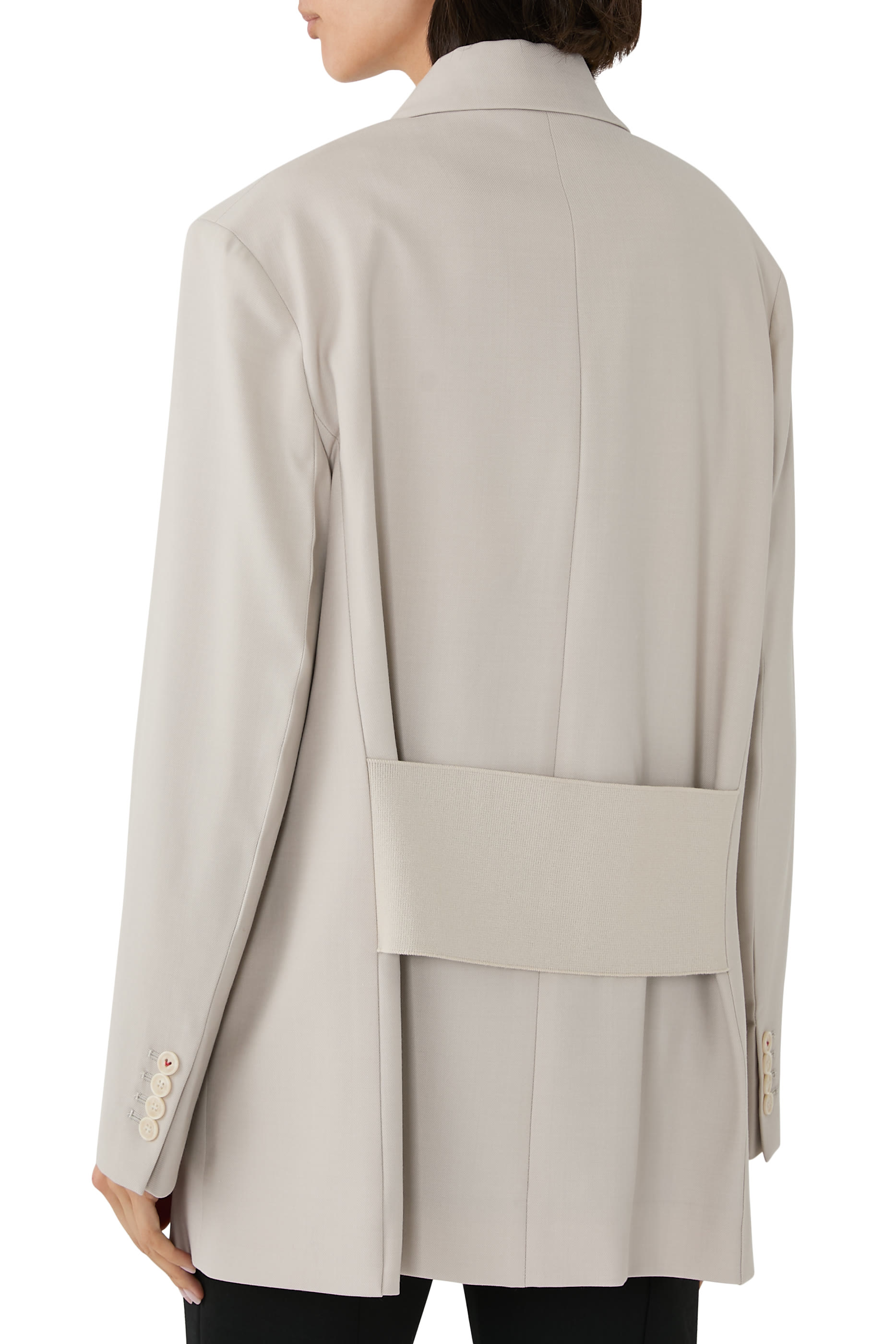 جاكيت بصف أزرار مزدوج وقصة مريحة