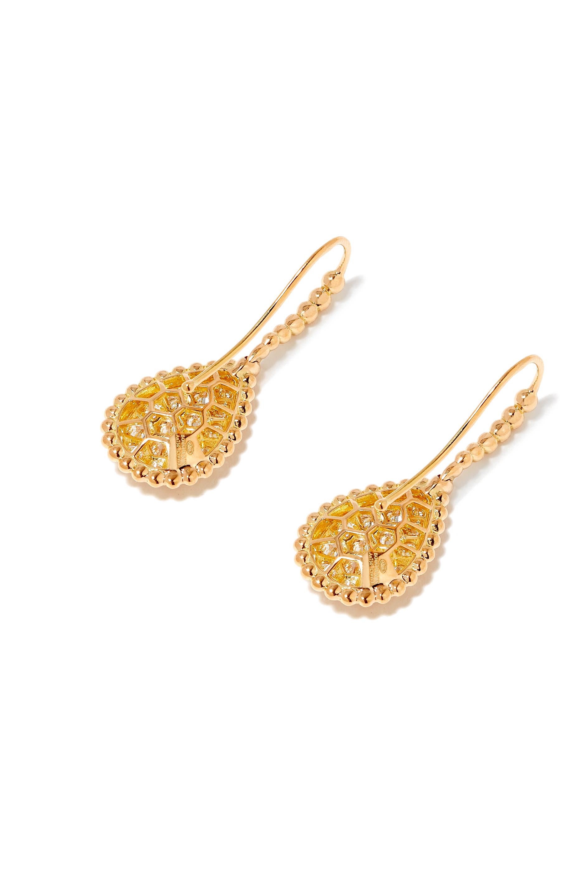 &nbsp;أقراط سيربنت بوهيم مرصعة بماس بافيه ذهب أصفر مقاس M