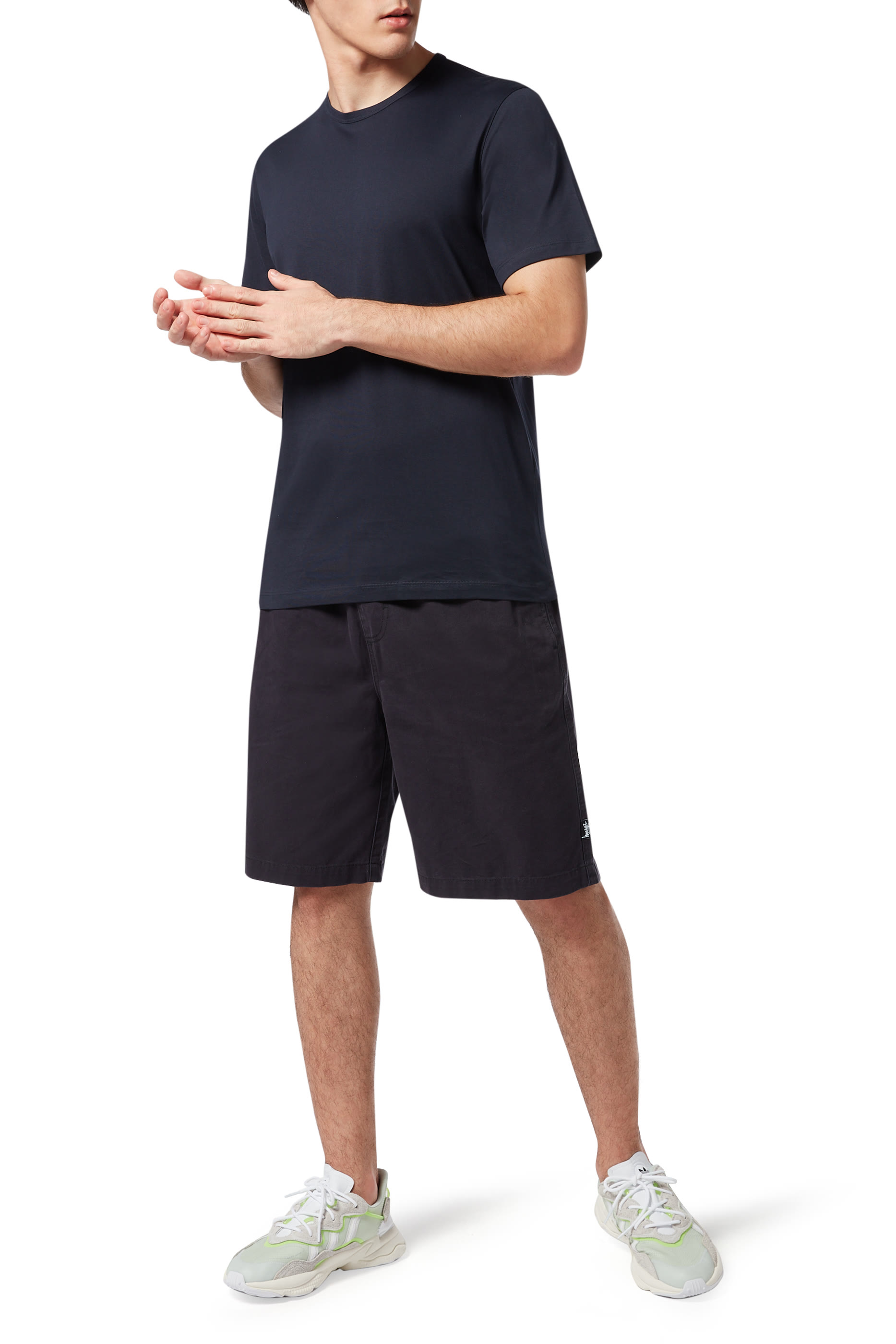 تي شيرت لوكس قطن جيرسيه بقصة مثالية