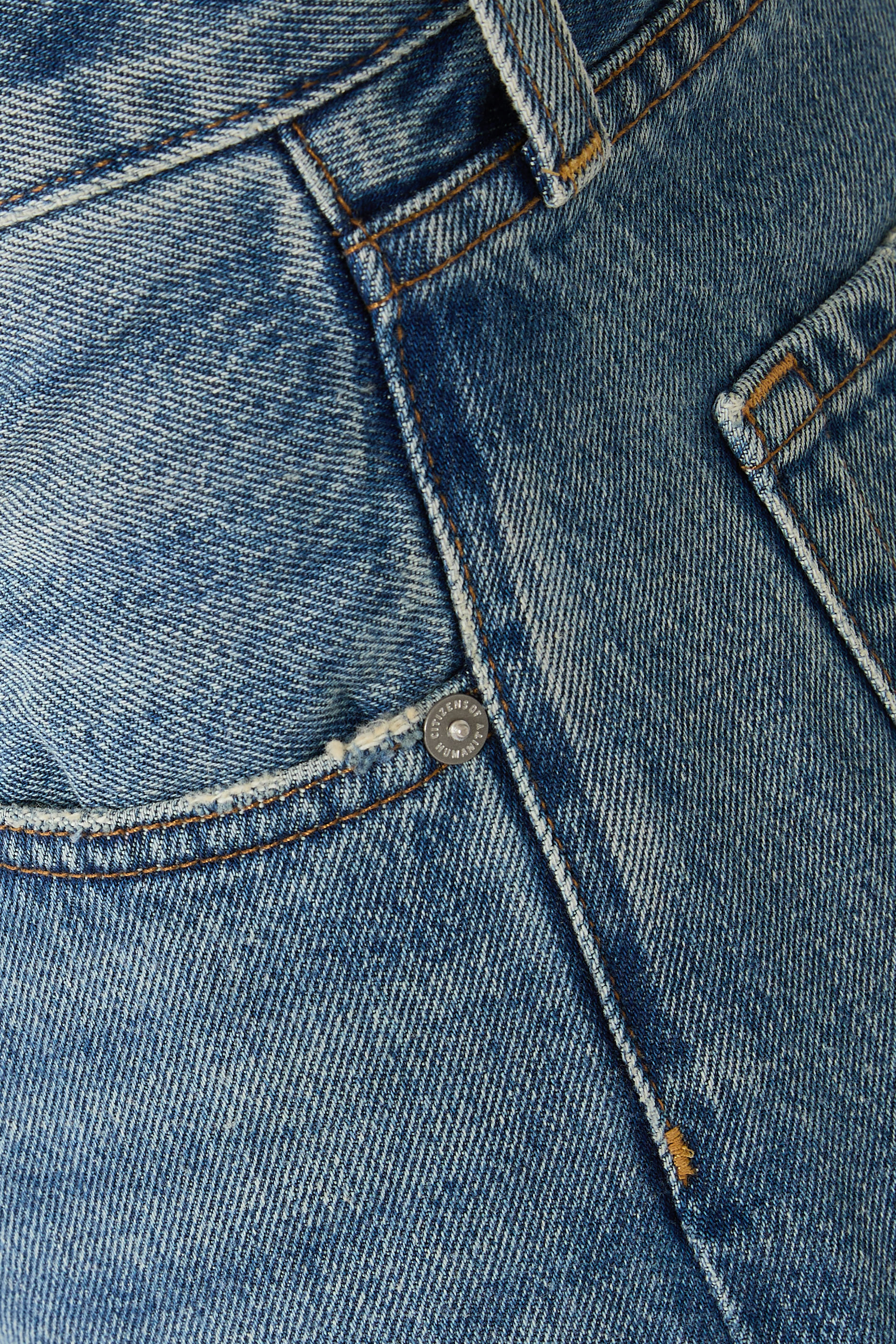 بنطال بو بقصة ساق مستقيمة دنيم