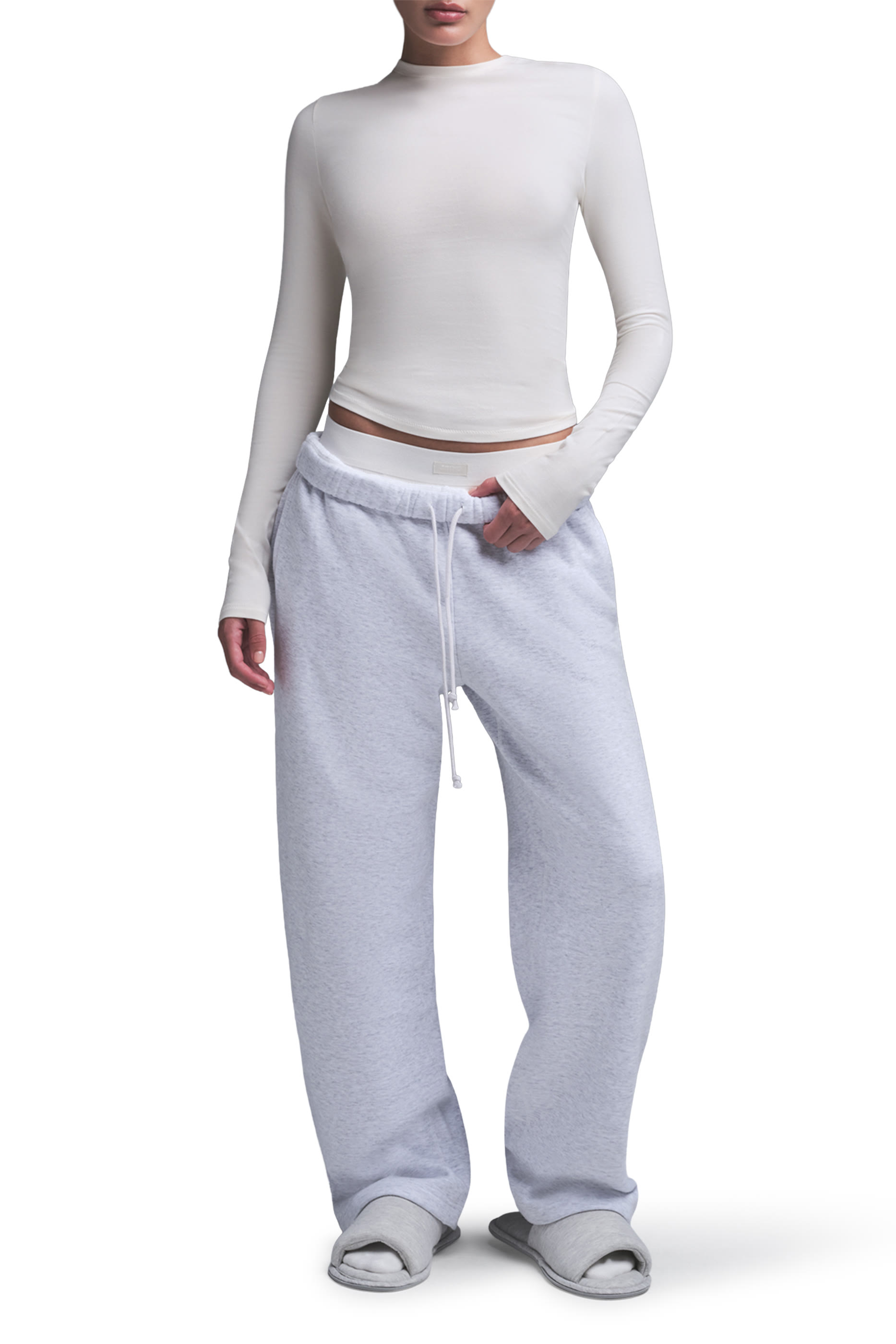 تيشيرت بأكمام طويلة جيرسيه قطن 