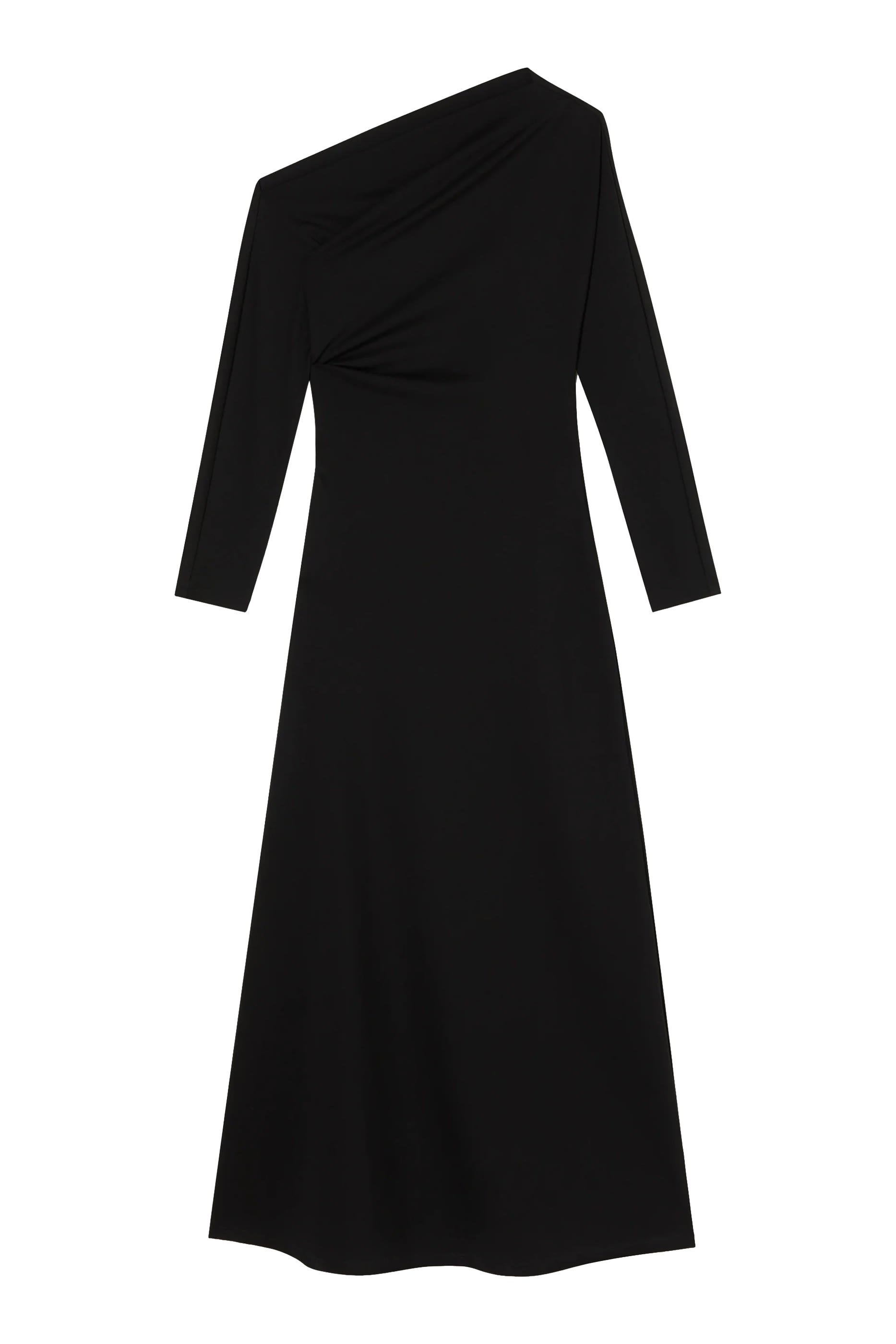 فستان بتفاصيل بتصميم ملفوف جيرسيه