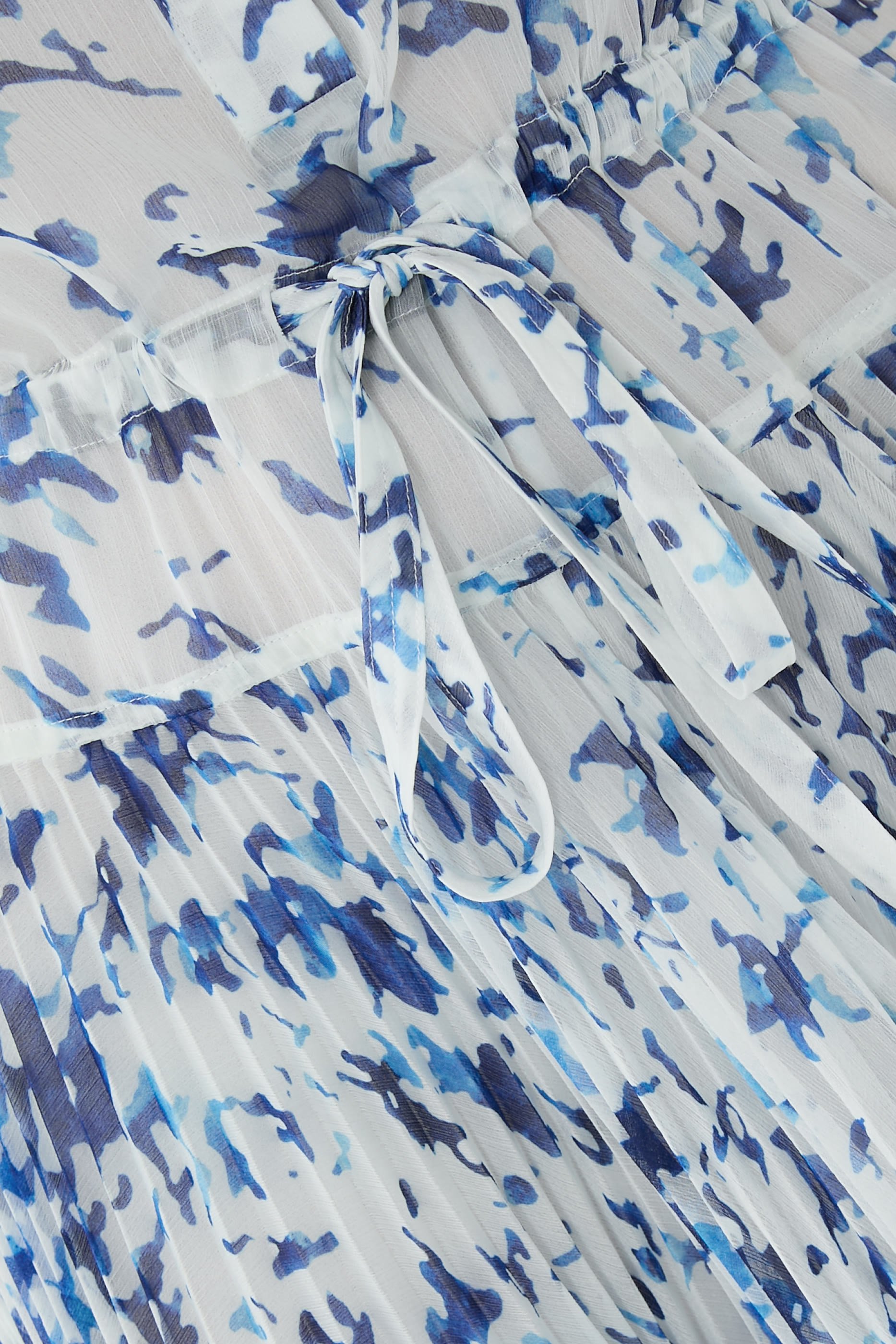 فستان جونز مزين بطبعات شيفون مجعد