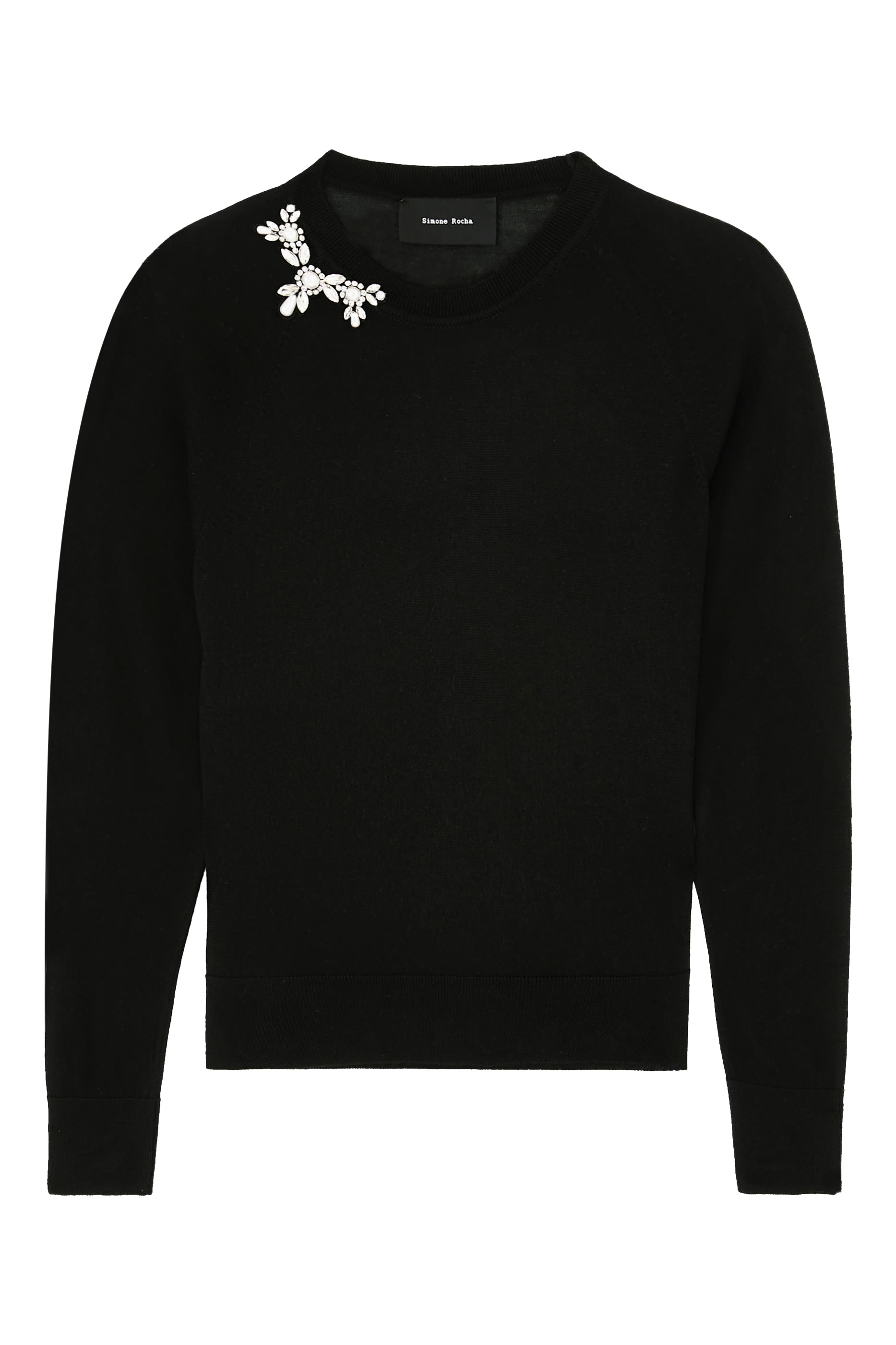 سترة كلاسيكية مرصعة بأحجار بأكمام طويلة 