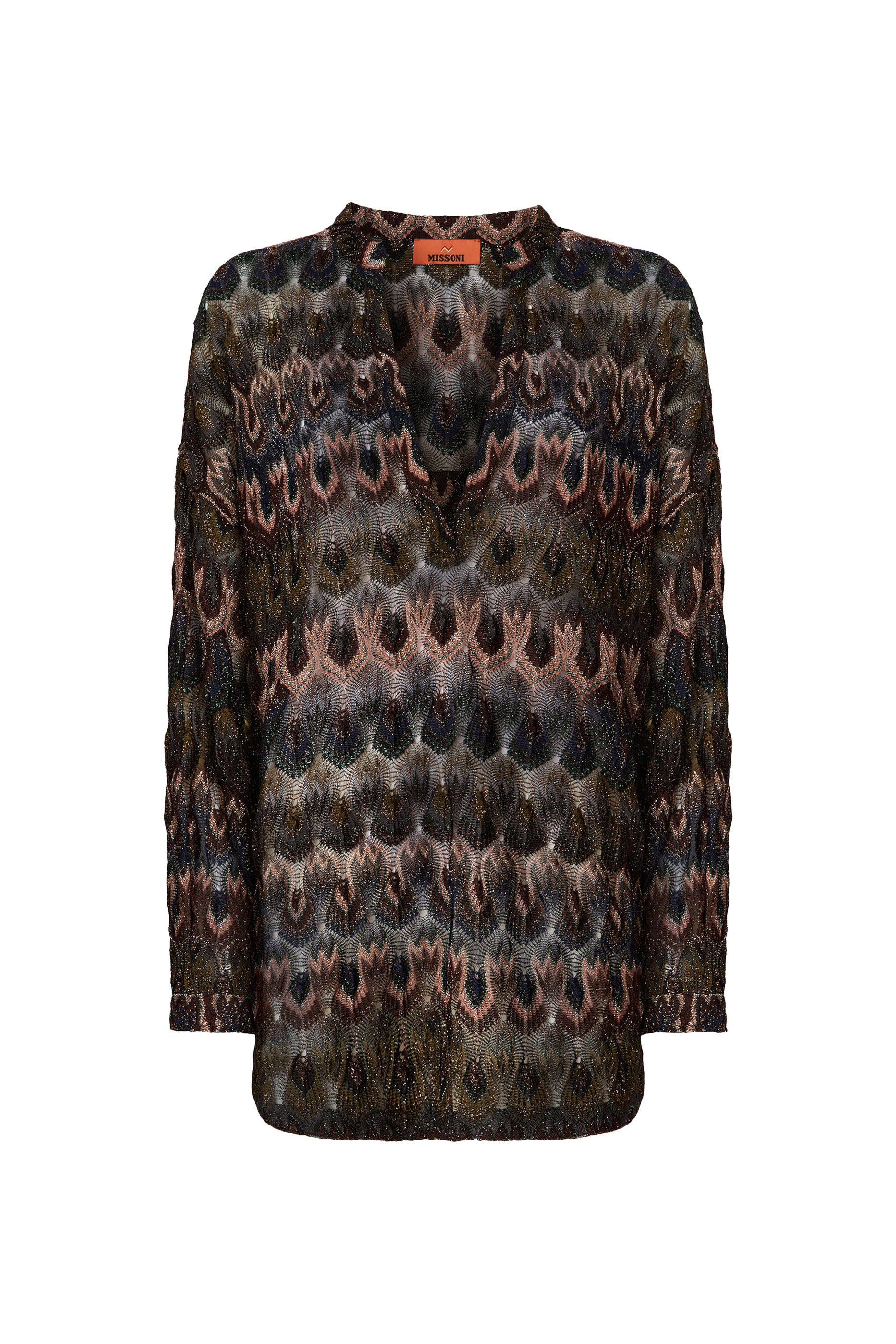 بلوزة بنقشة أرابيسك فيسكوز لامع