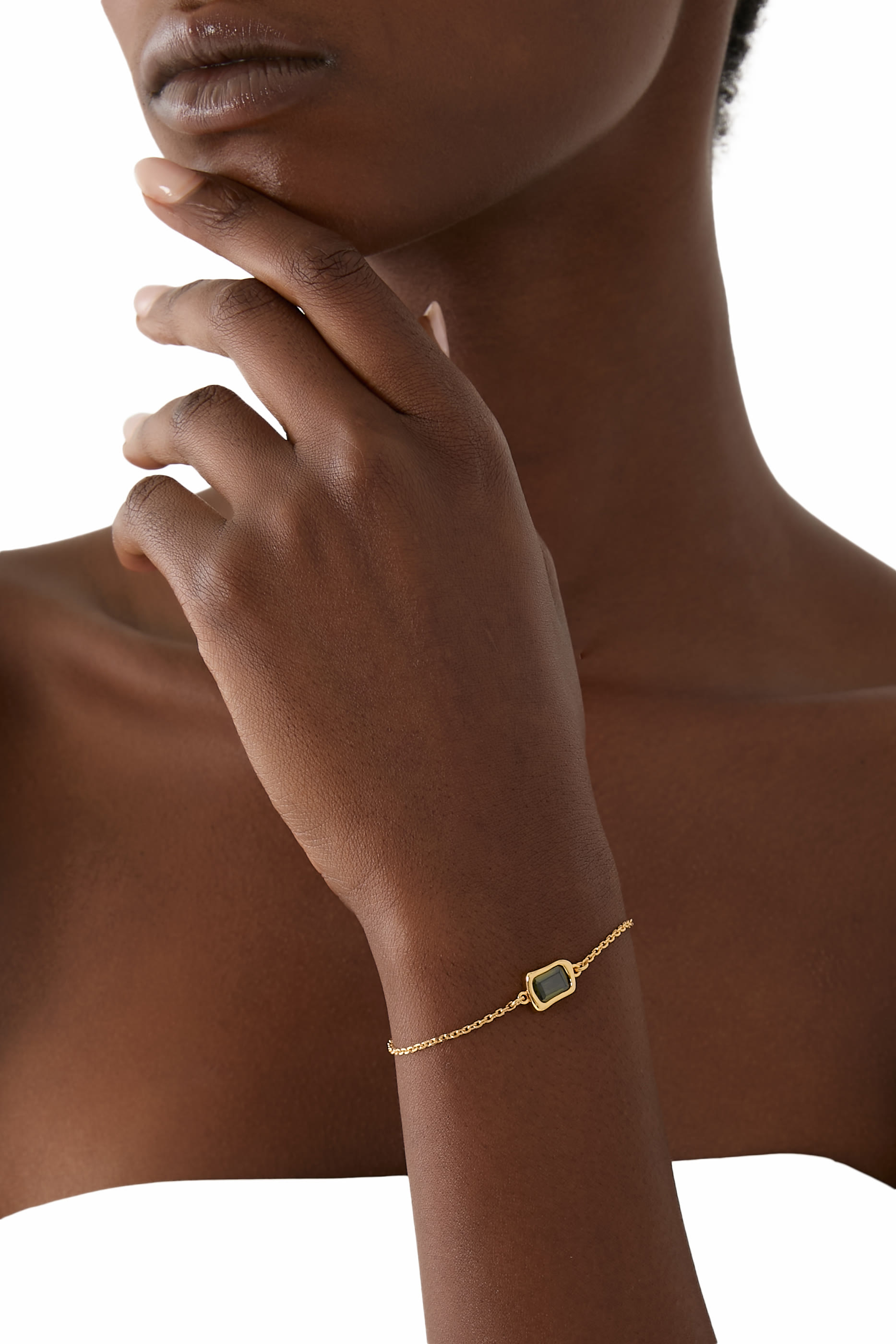 سوار سوليتير مرصع بحجر زجاجي مصهور 