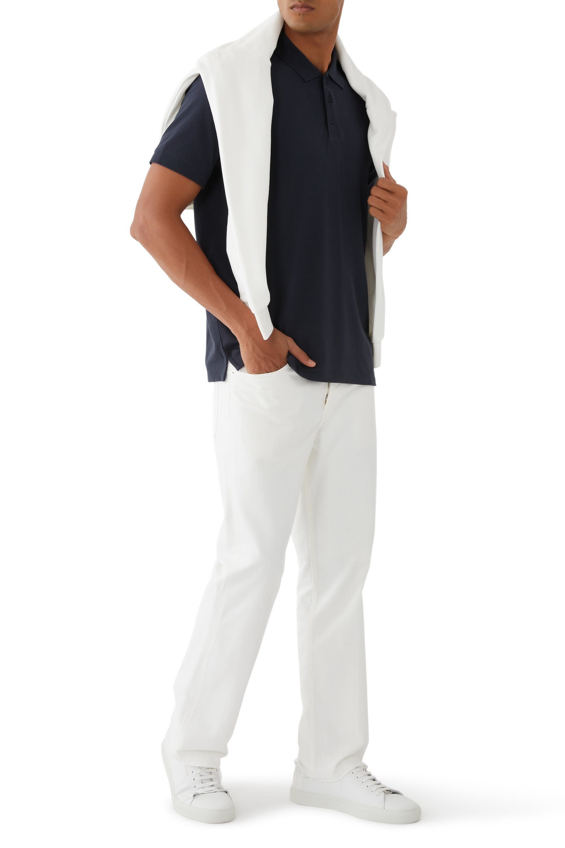 قميص بولو بأكمام قصيرة قماش بيكيه