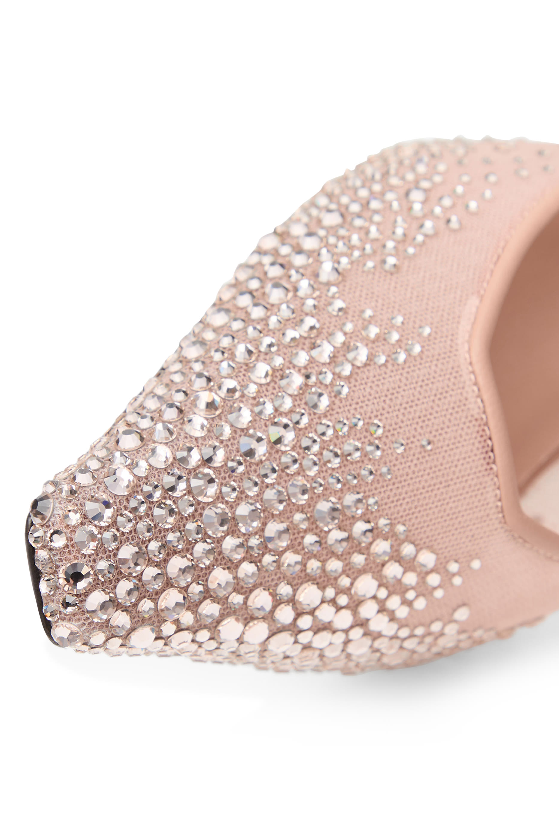 حذاء مفتوح من الخلف فيفي 65 قماش شبكي مرصع بالكريستال