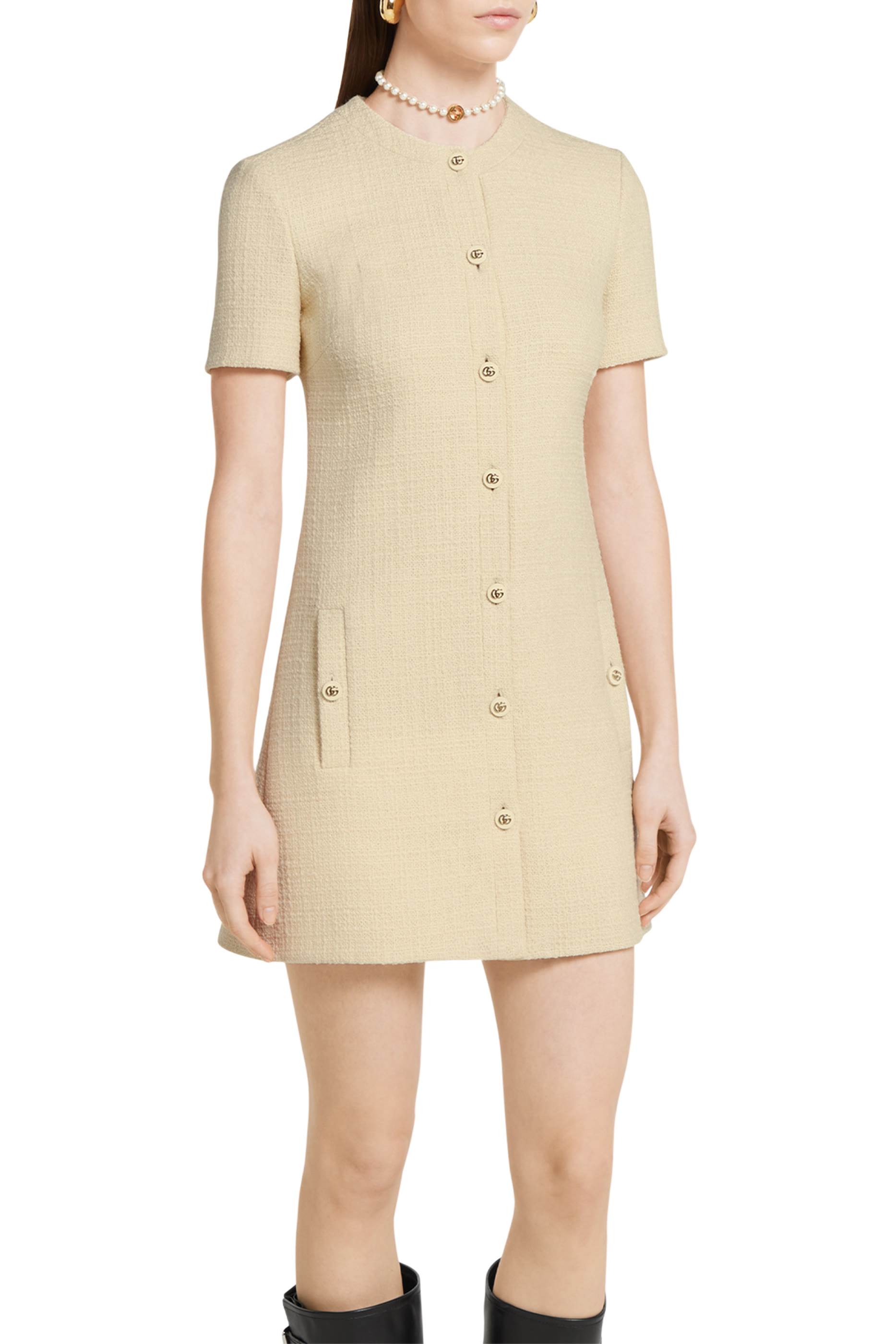 Textured Wool Tweed Dress