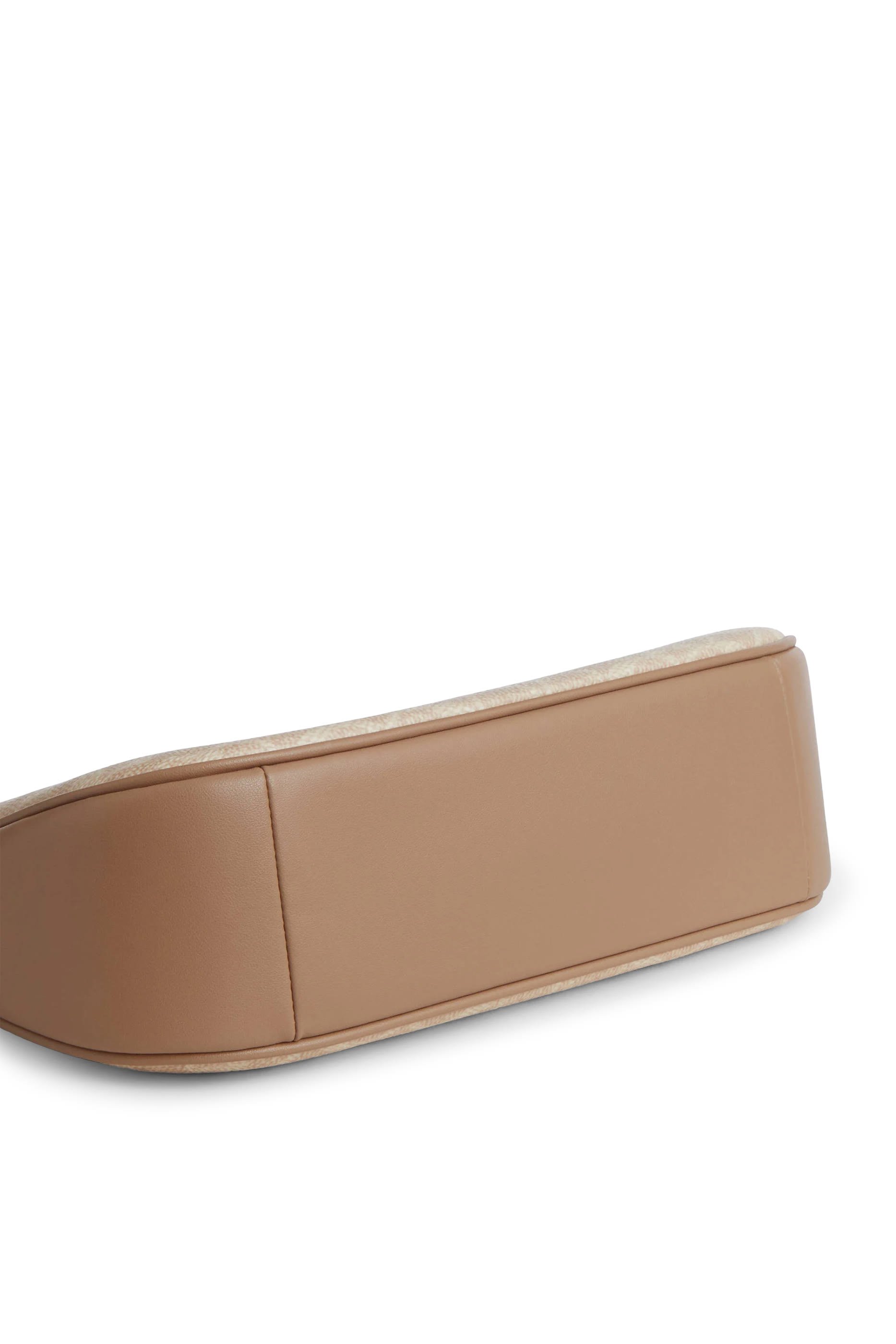 حقيبة كروس بودي تيري صغيرة قماش قنب محفور بشعار الماركة