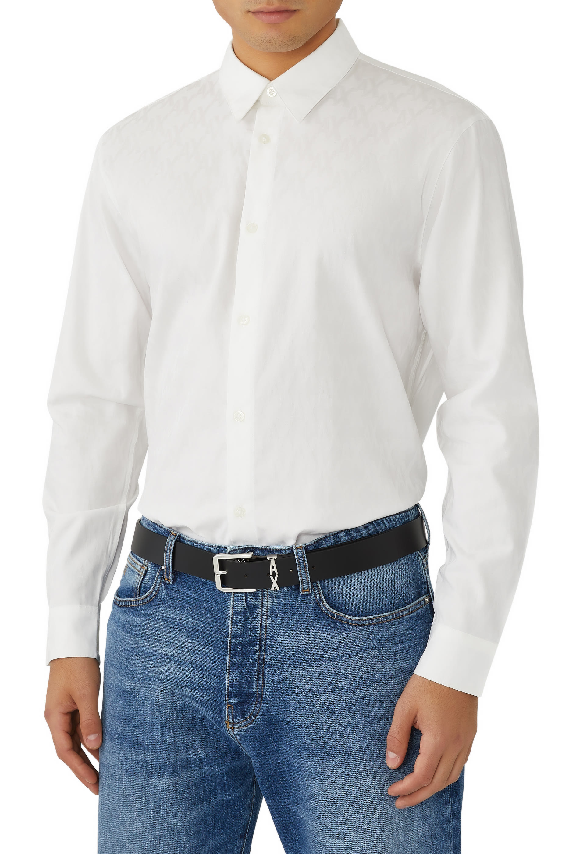 حزام بشعار الماركة جلد