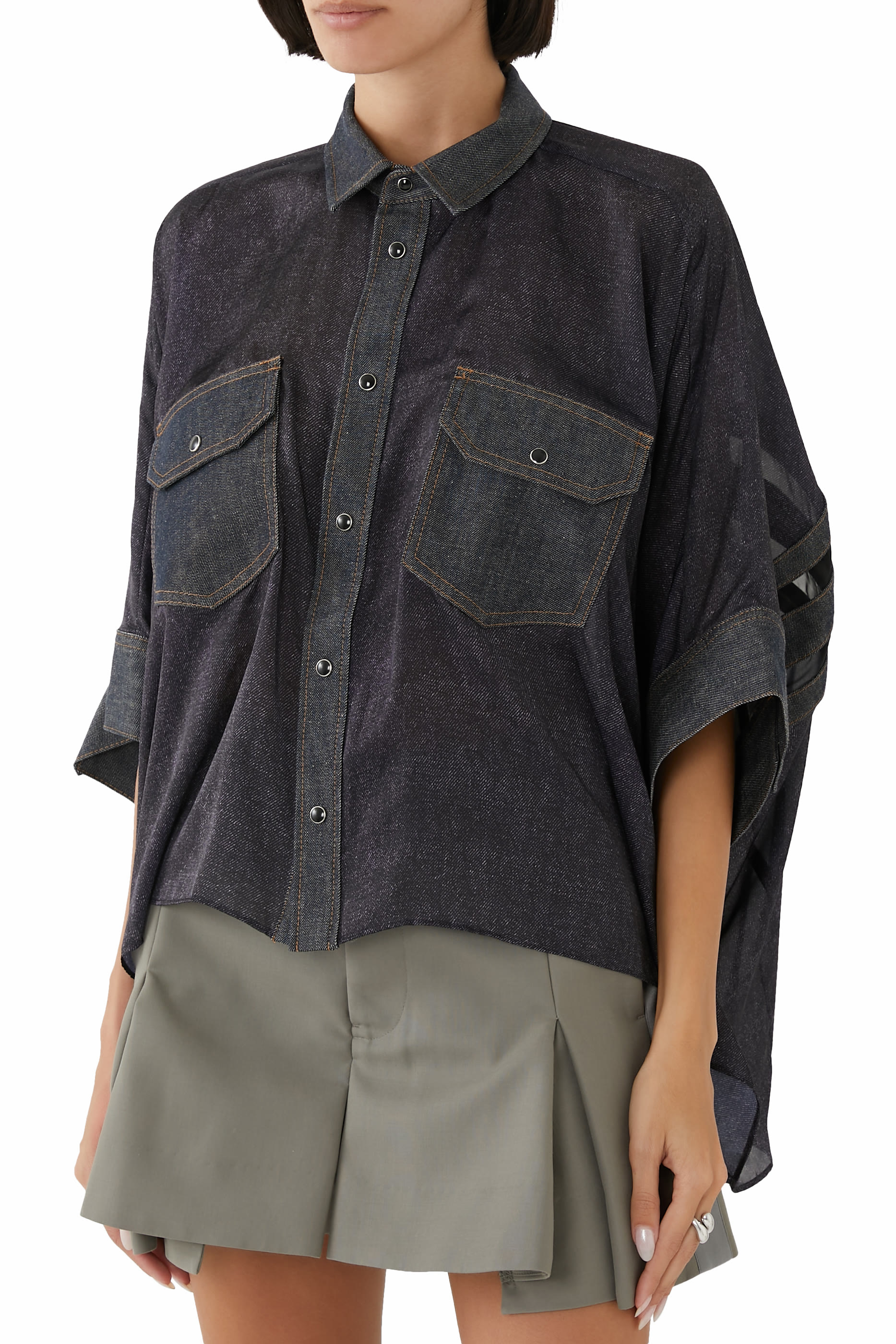 قميص بنقشة دنيم