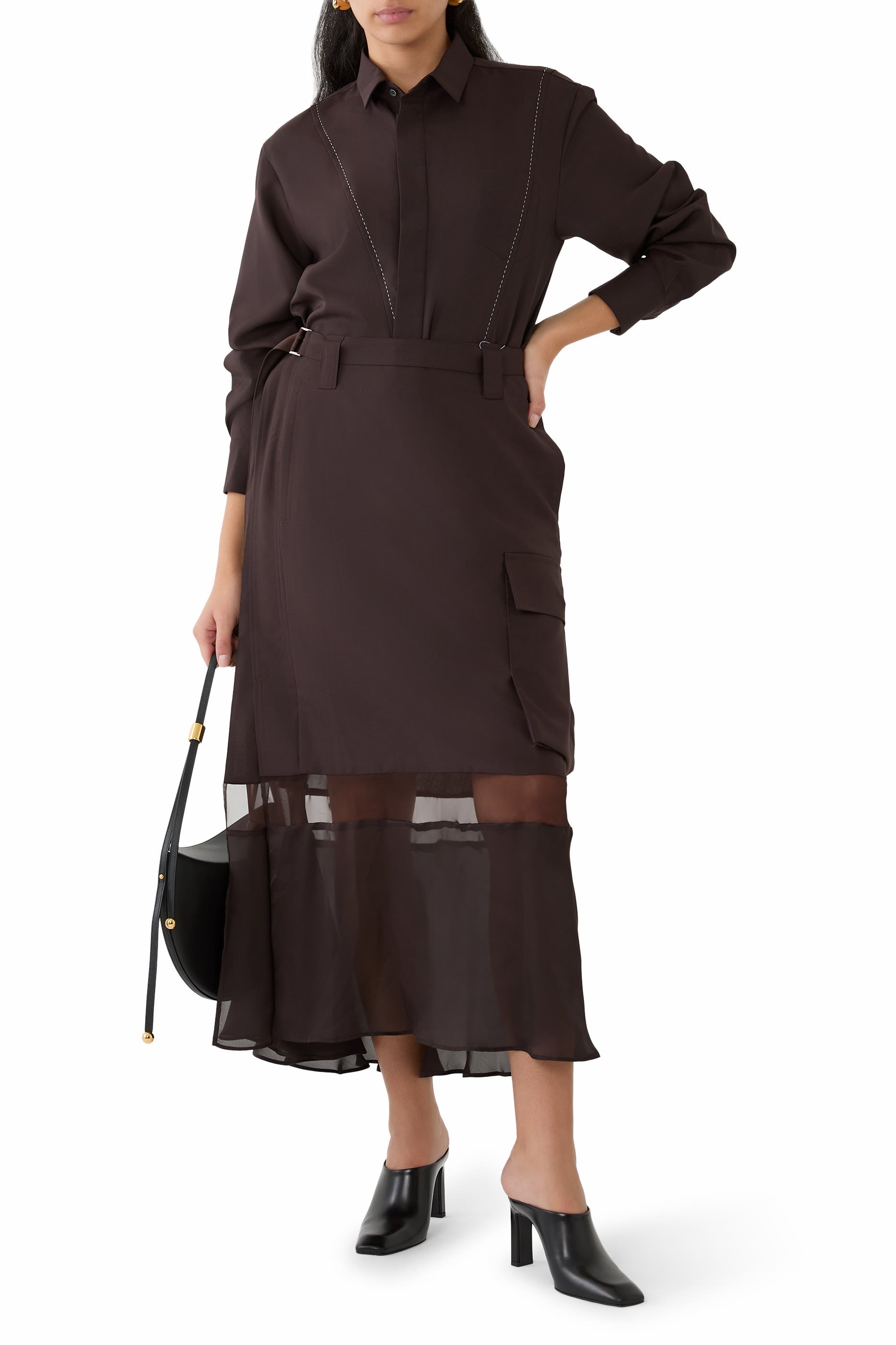 تنورة مزيج قماش بدلة