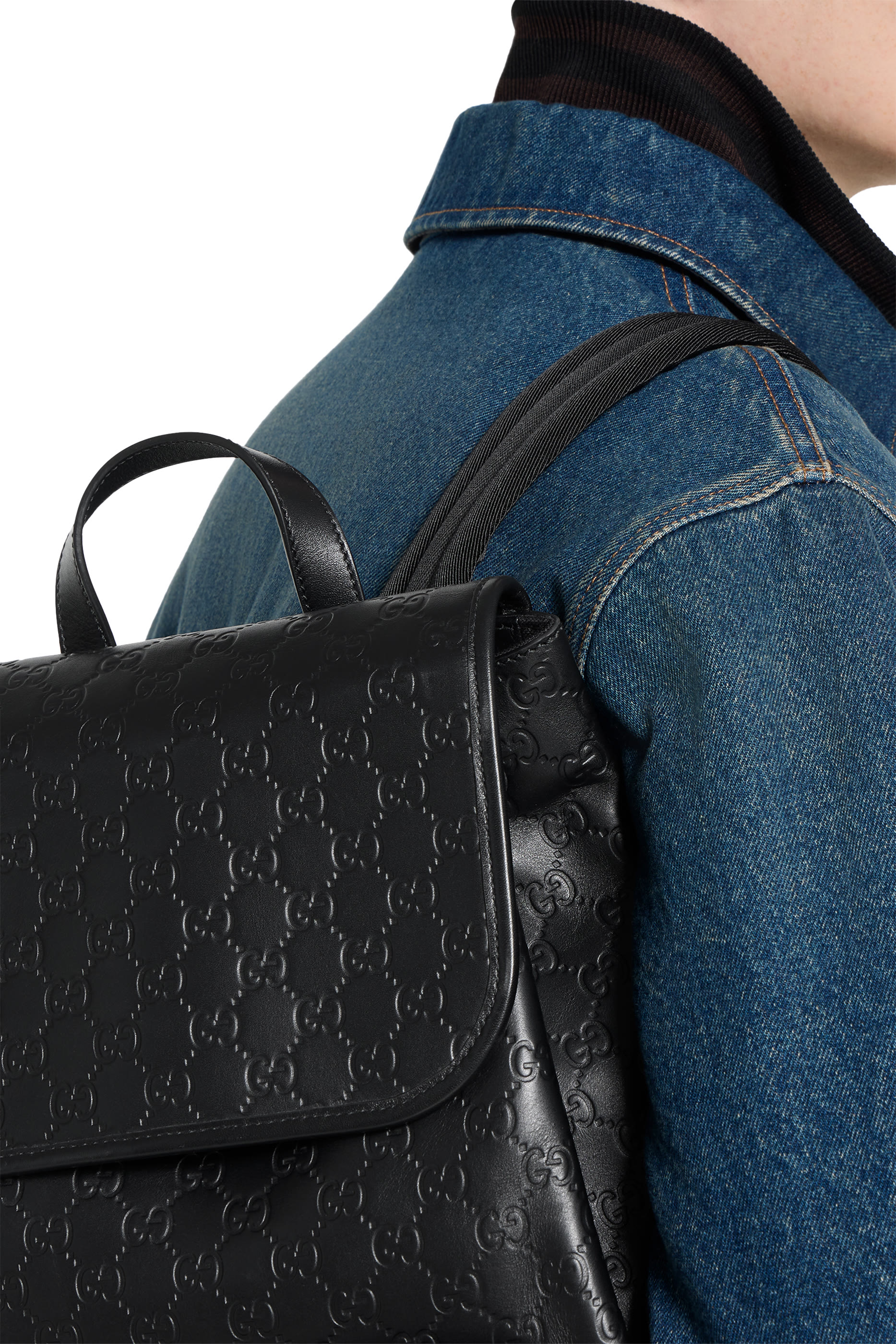 حقيبة ظهر متوسطة بنقشة حرفي شعار الماركة