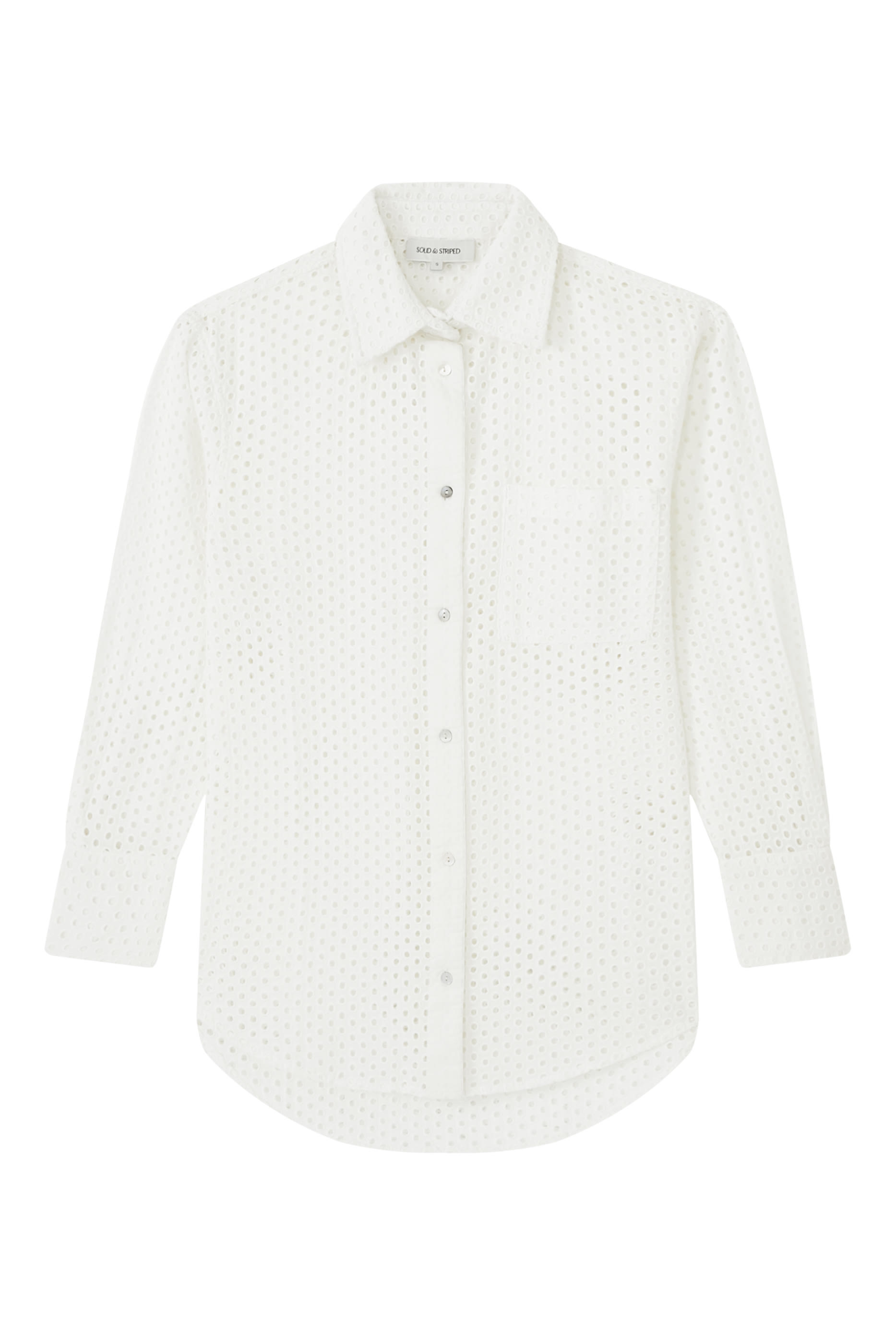 قميص برونتي بأكمام طويلة وتطريزات مفرغة