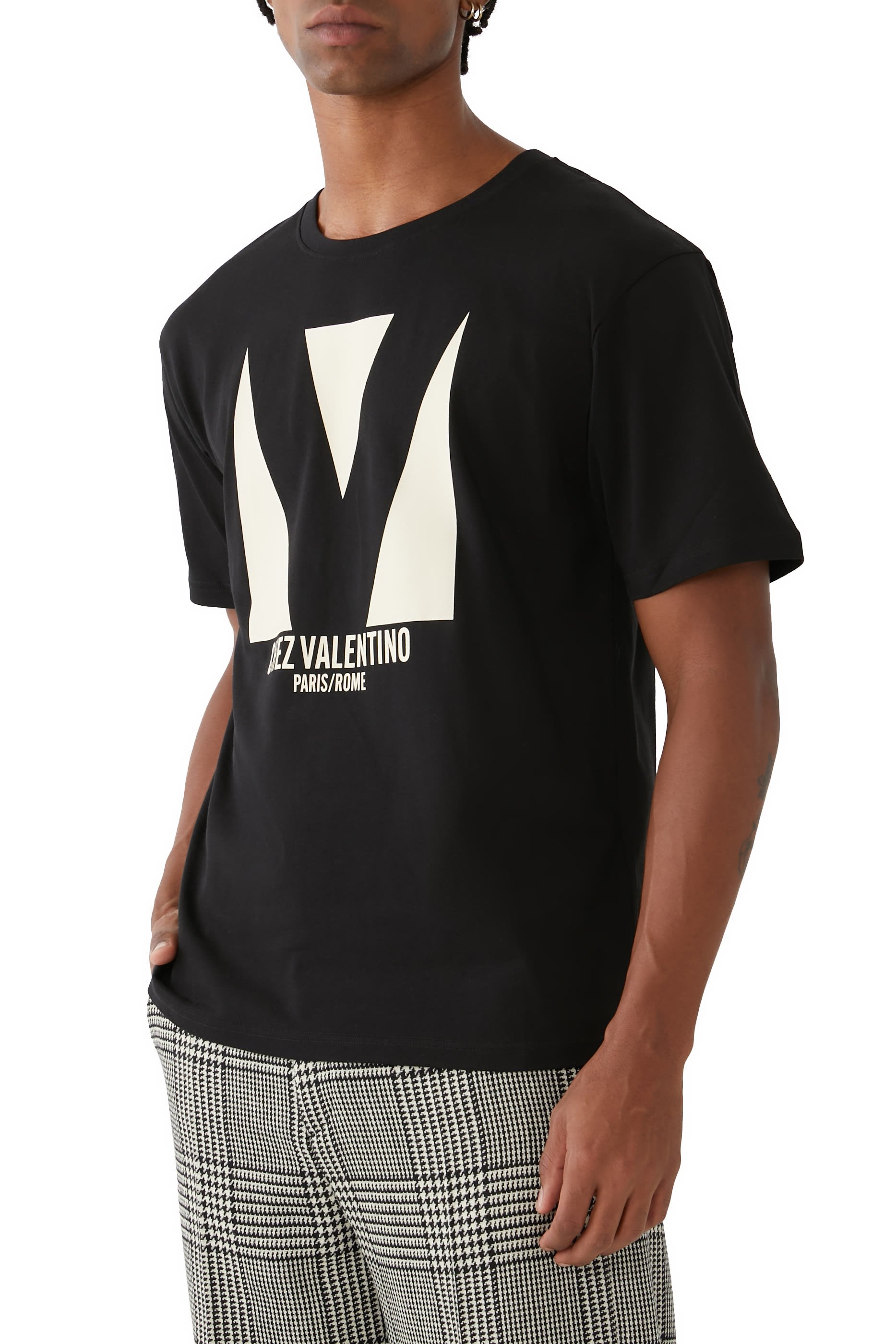 تيشيرت بنقشة شعار الماركة قطن