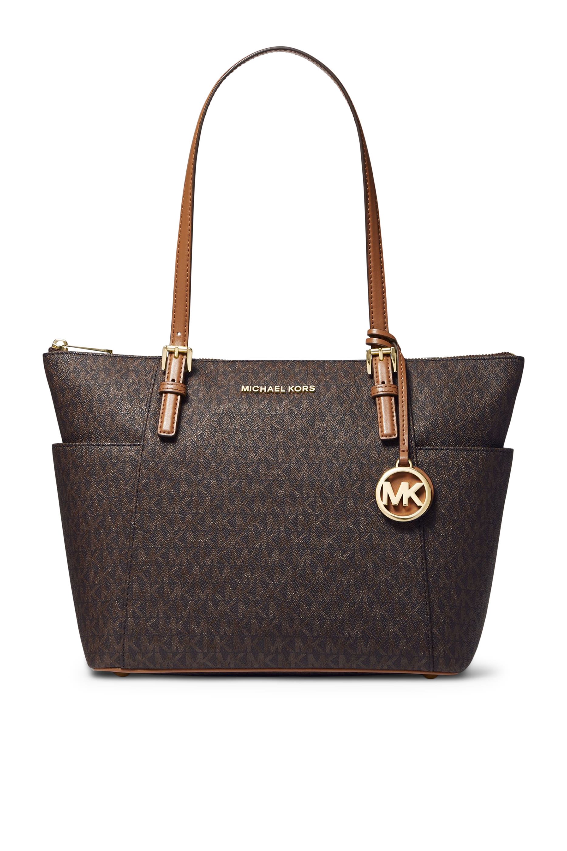 حقيبة يد جت ست بسحاب علوي وشعار الماركة