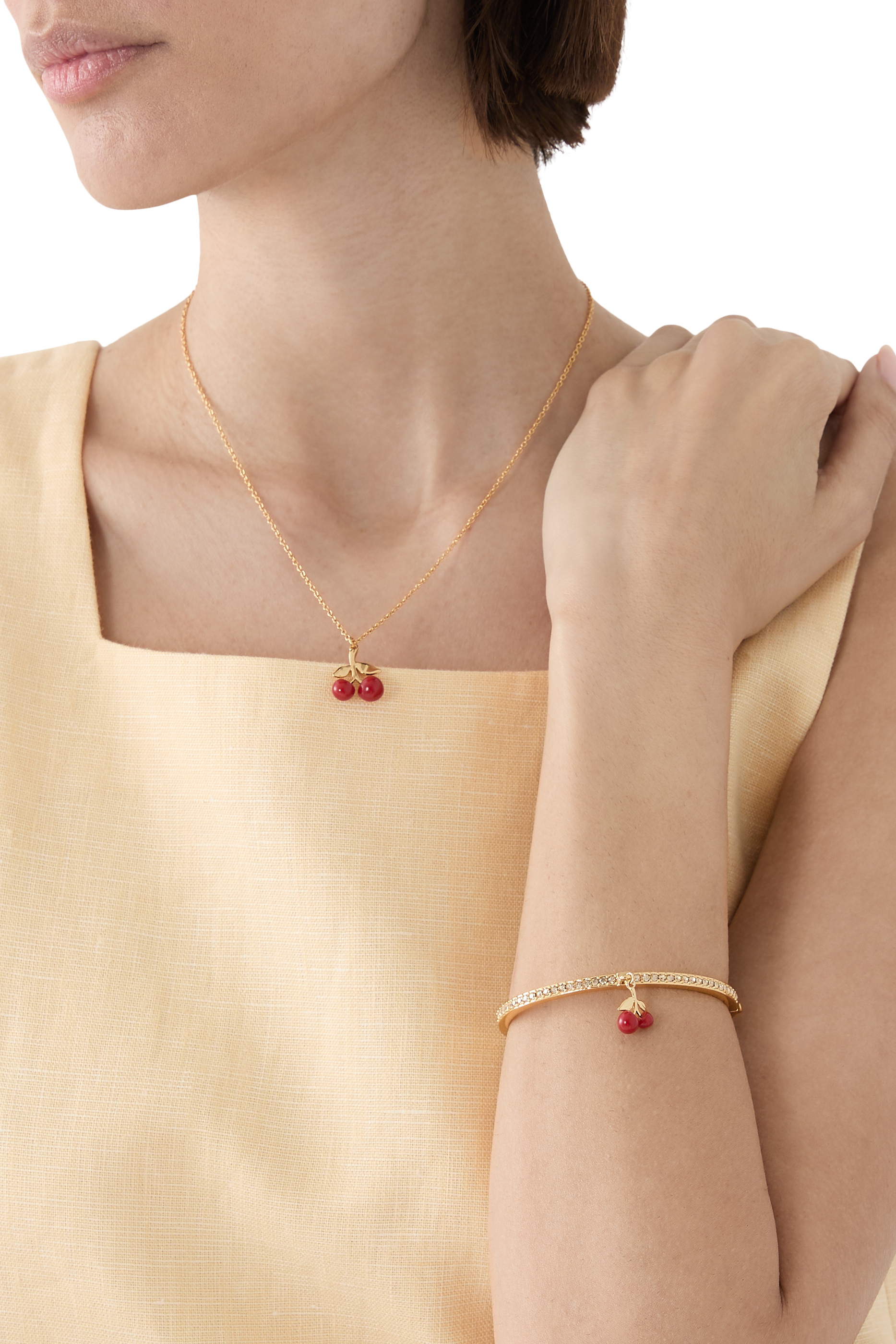 قلادة بحلية بتصميم عنقود كرز، نحاس